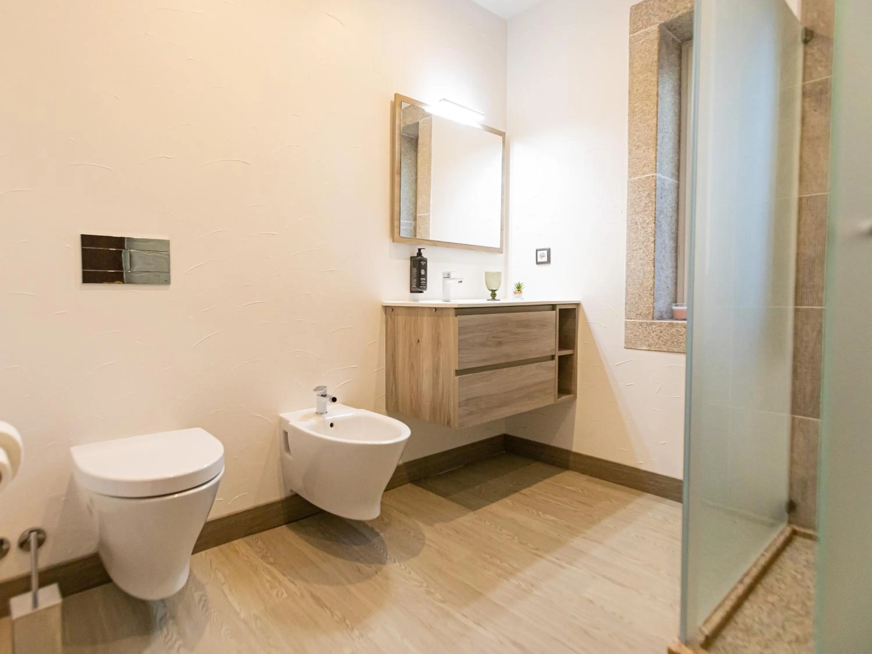 Bathroom in Golden Mirror