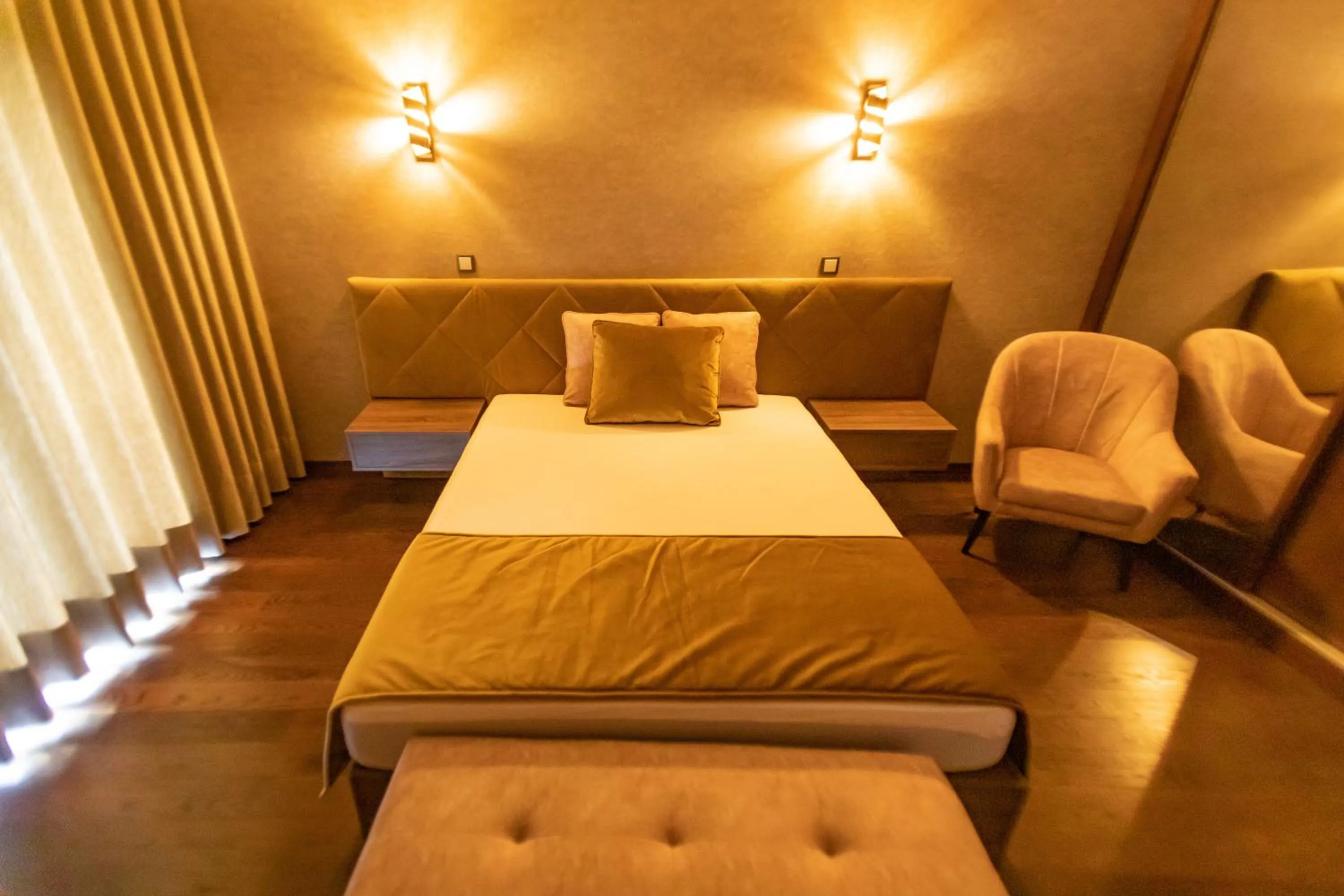 Bed in Golden Mirror