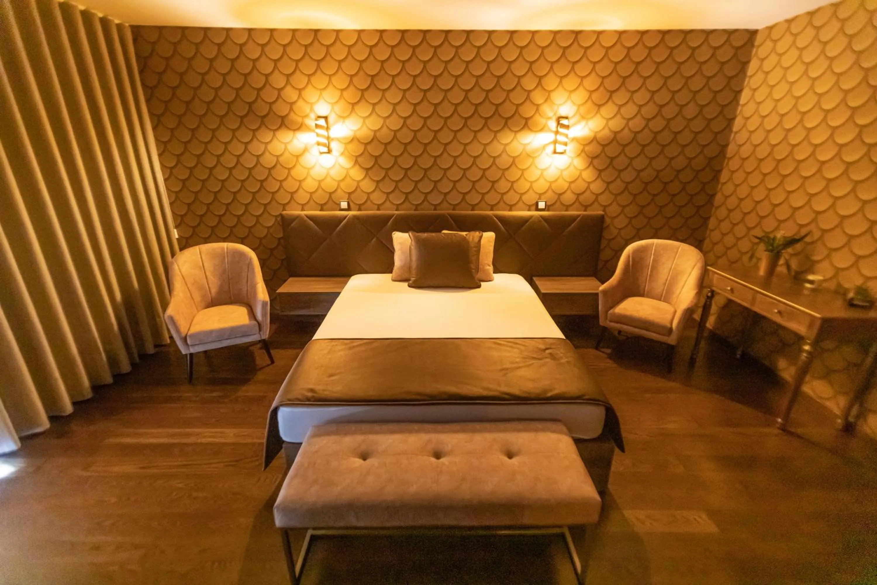 Bed in Golden Mirror