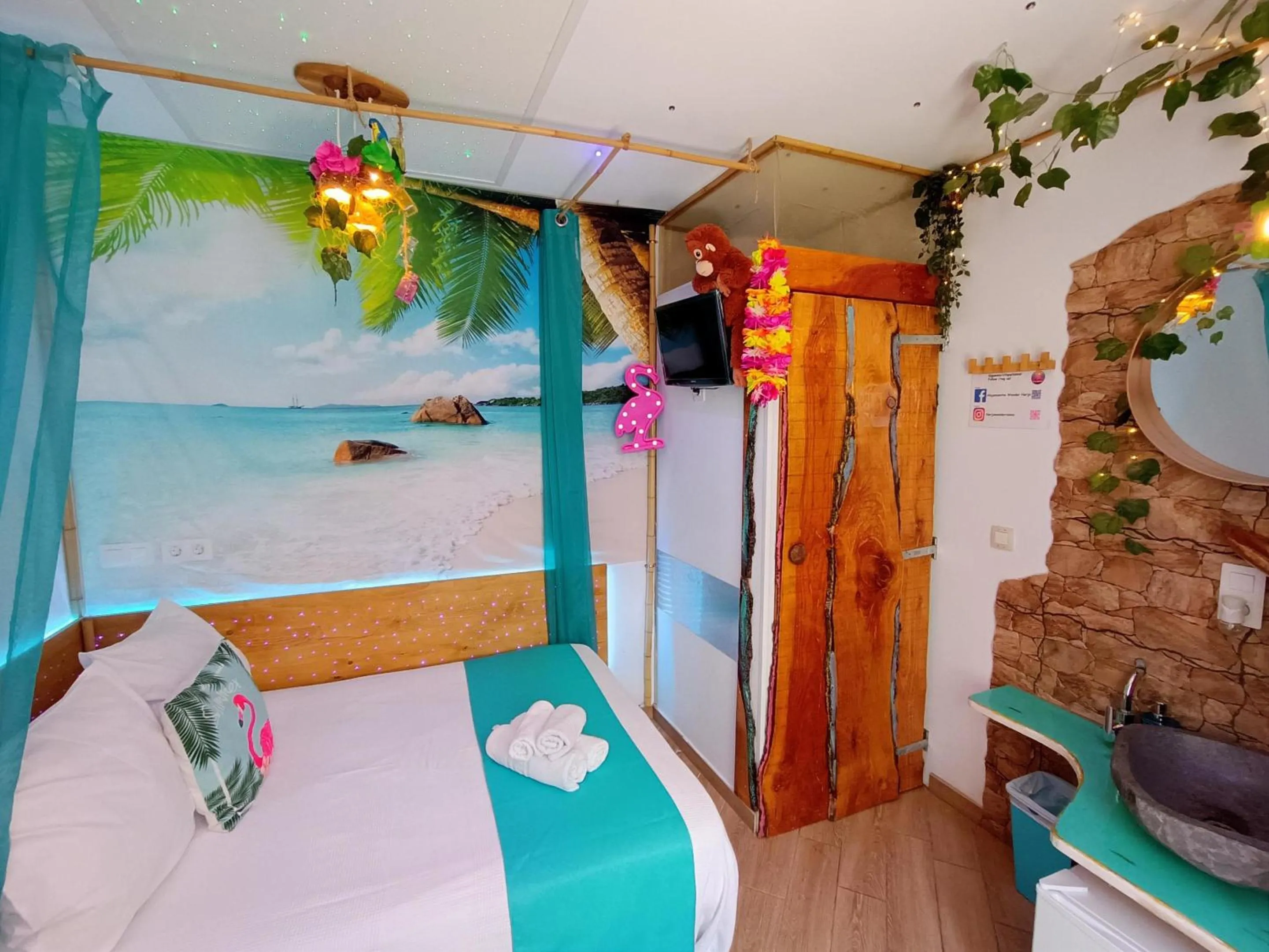 Bedroom in Wonder Room Paraiso Magico Habitacion a 2 min de la playa