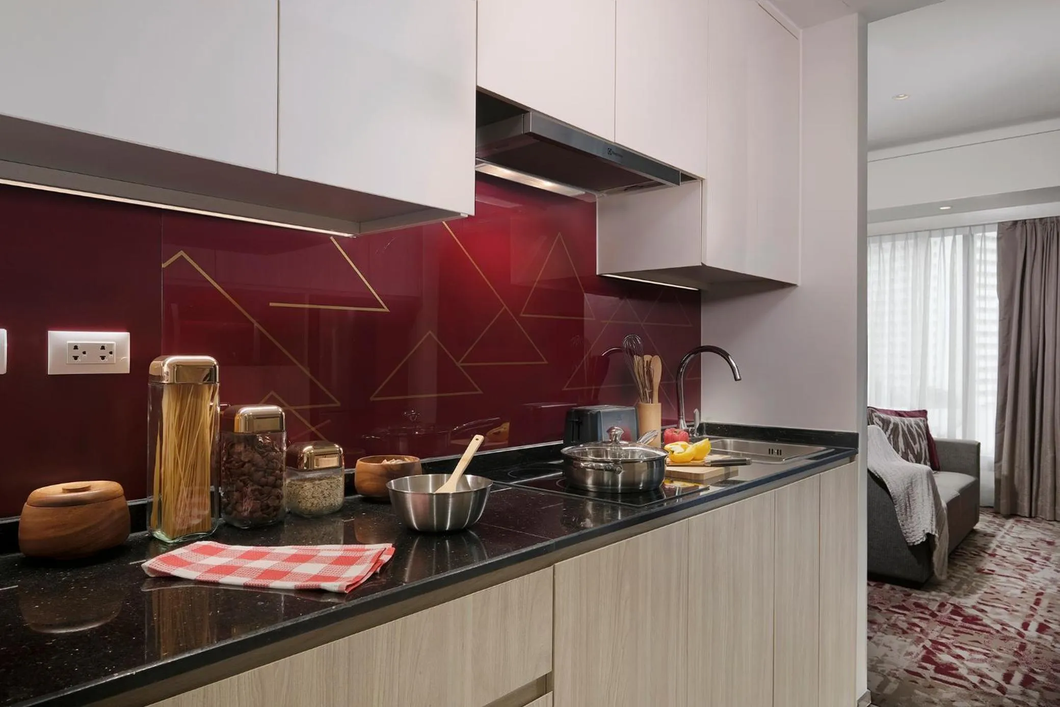 Kitchen or kitchenette in Somerset Central Salcedo Makati