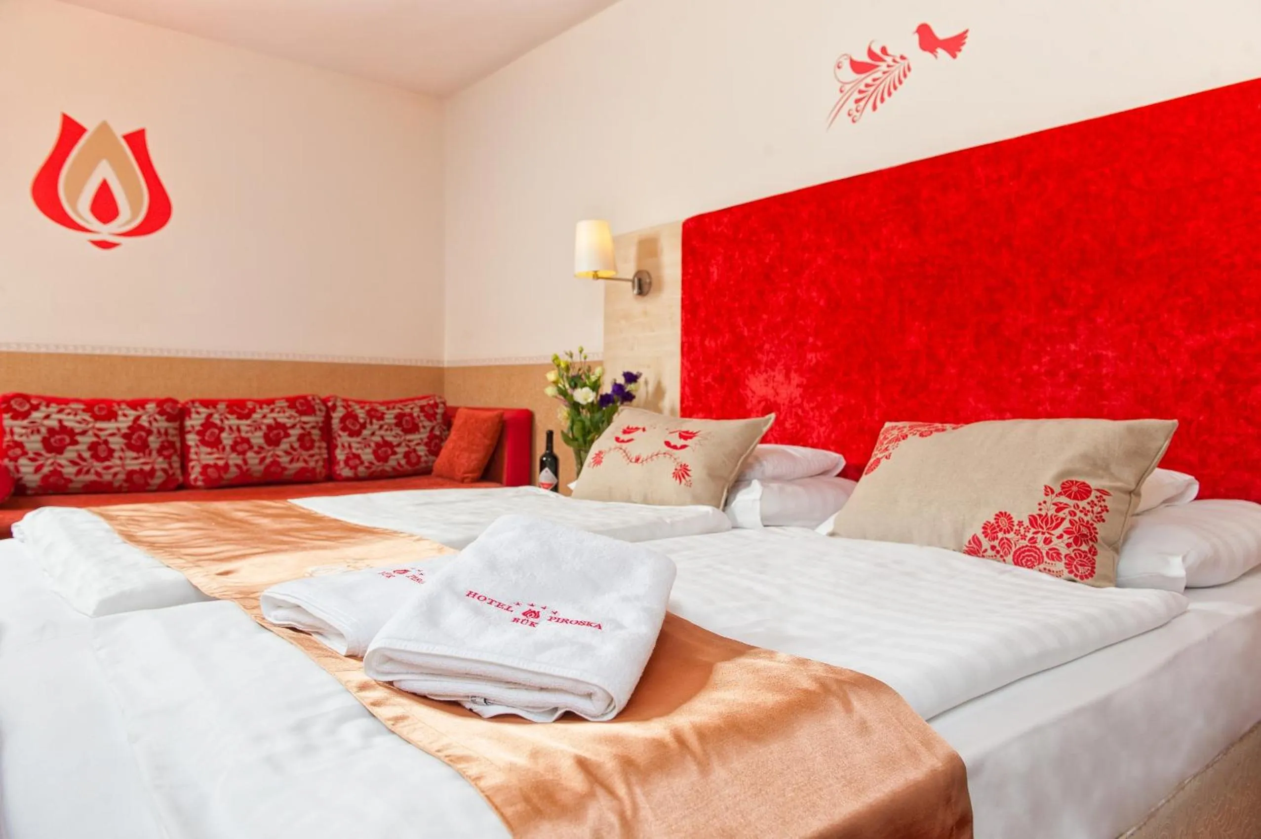 Bed in Hotel Piroska