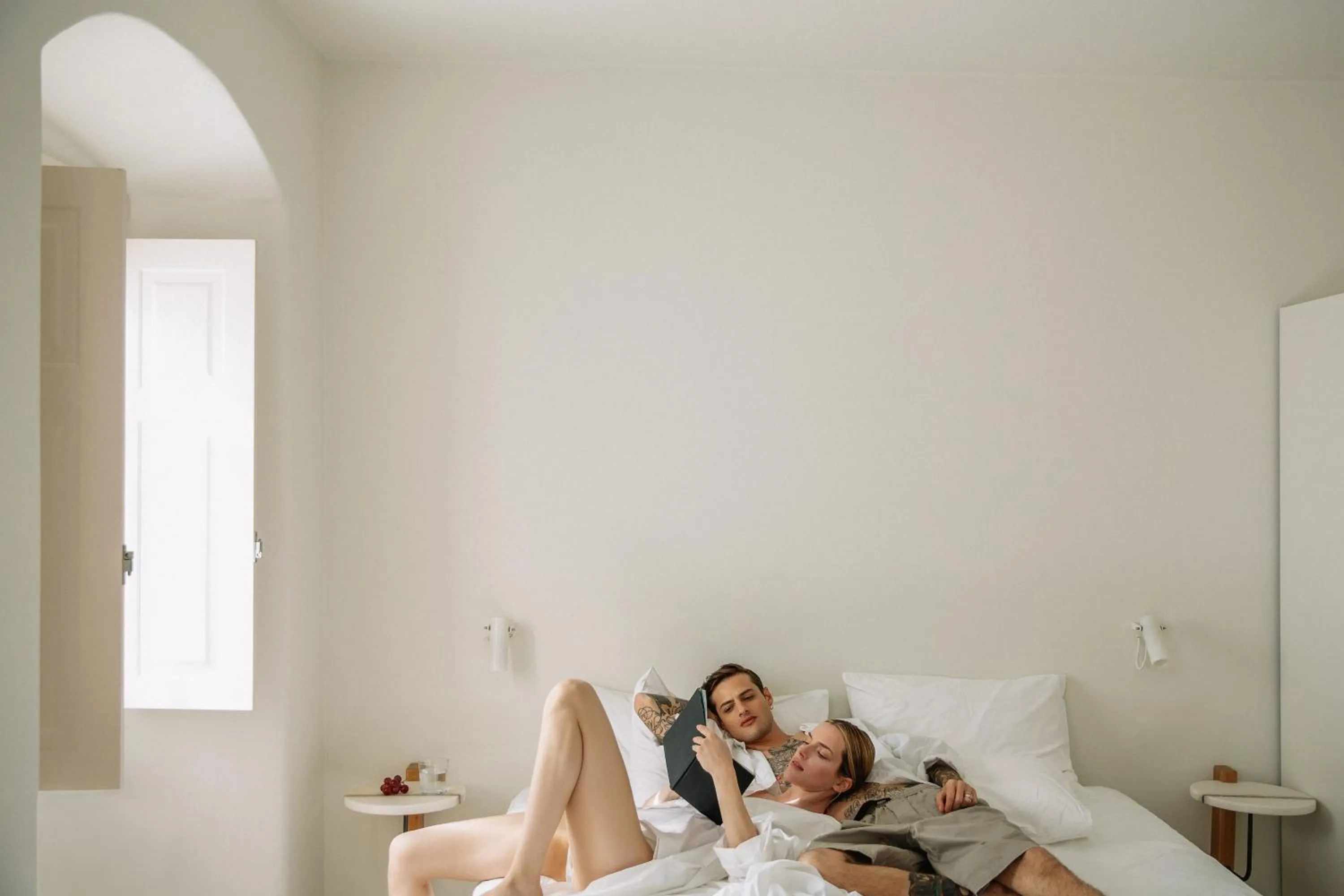 People, Bed in Ammothines Cycladic Suites