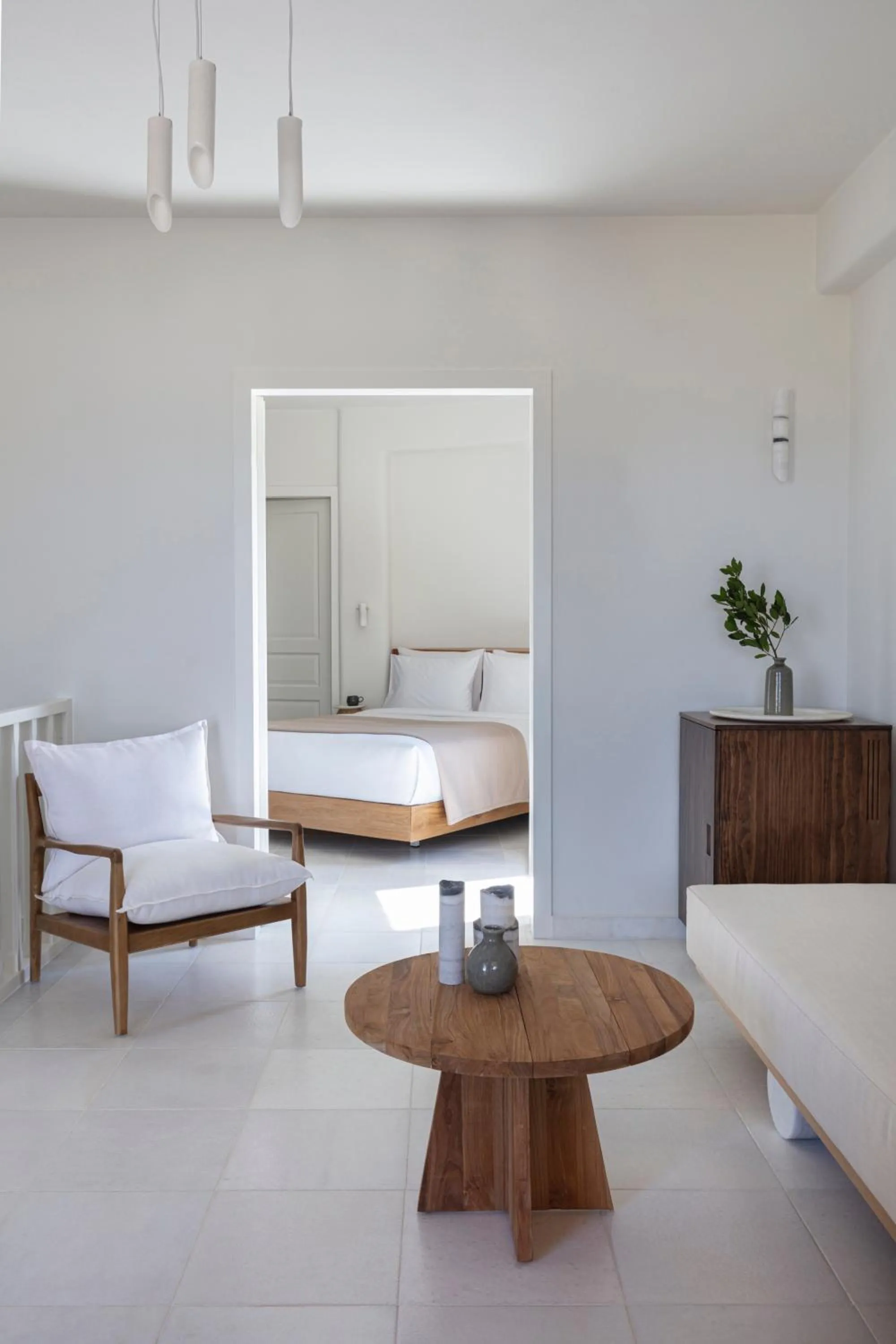 Bedroom in Ammothines Cycladic Suites