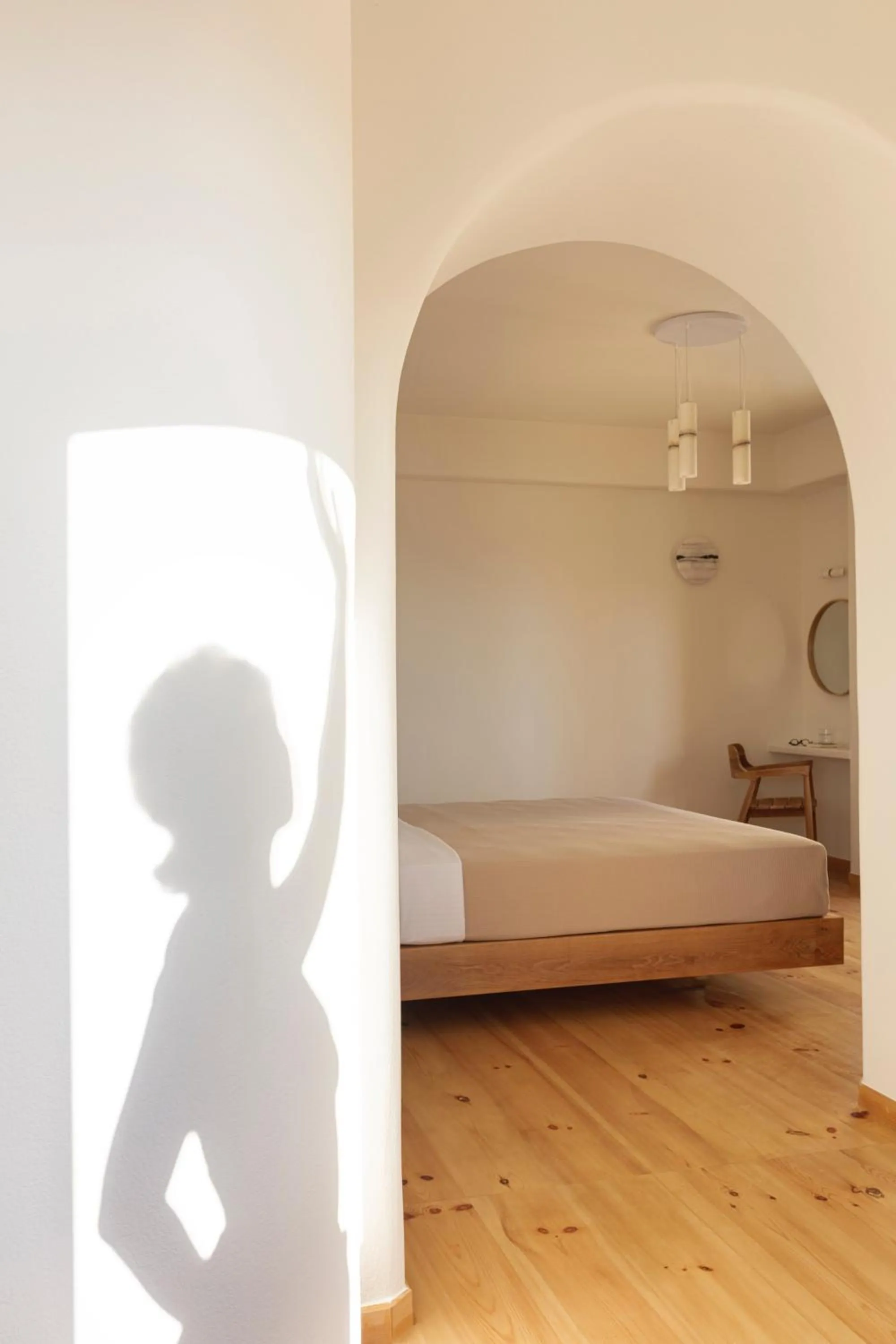 Bed in Ammothines Cycladic Suites