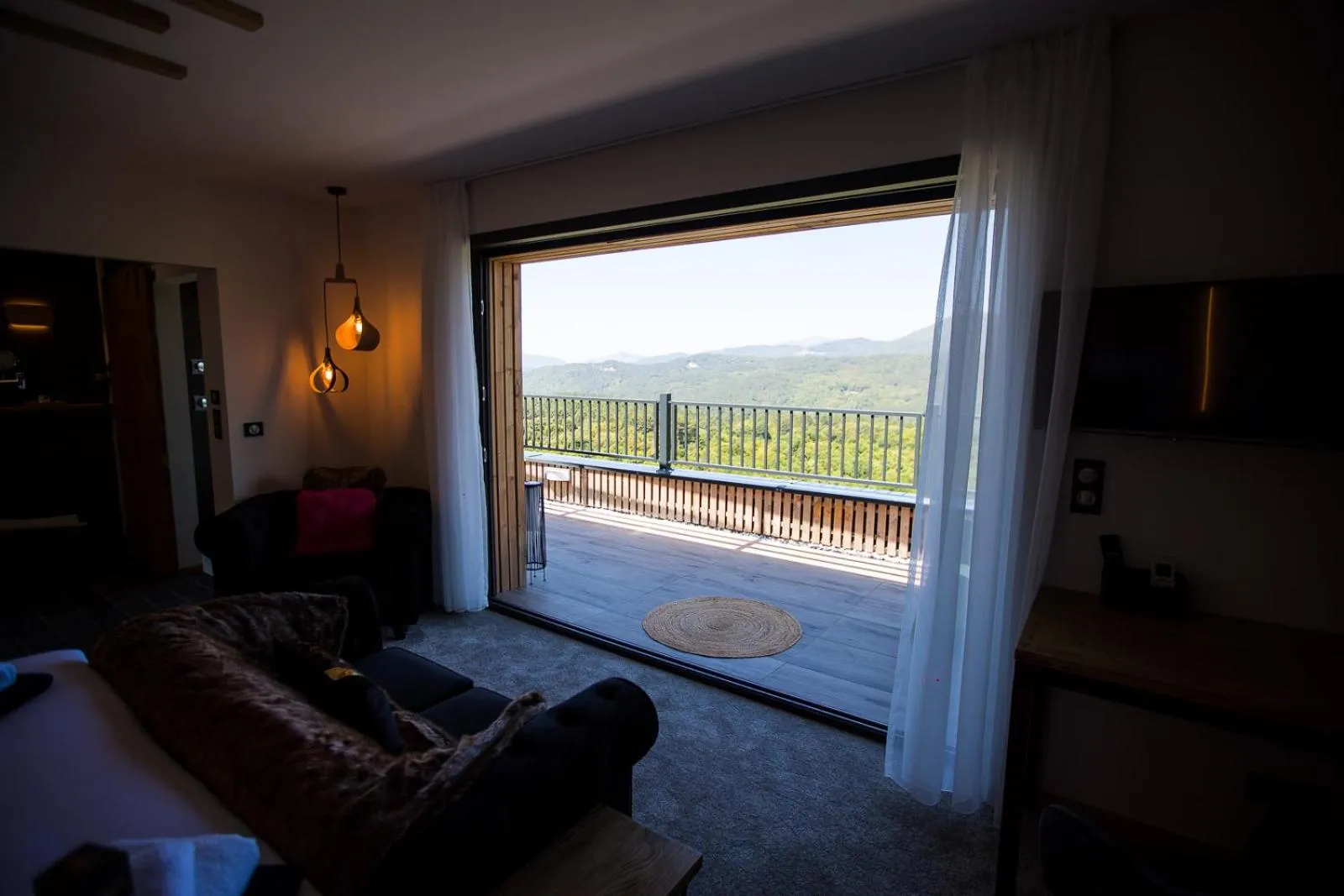 Balcony/Terrace in "La Cabane" de l'hôtel Le Tourisme