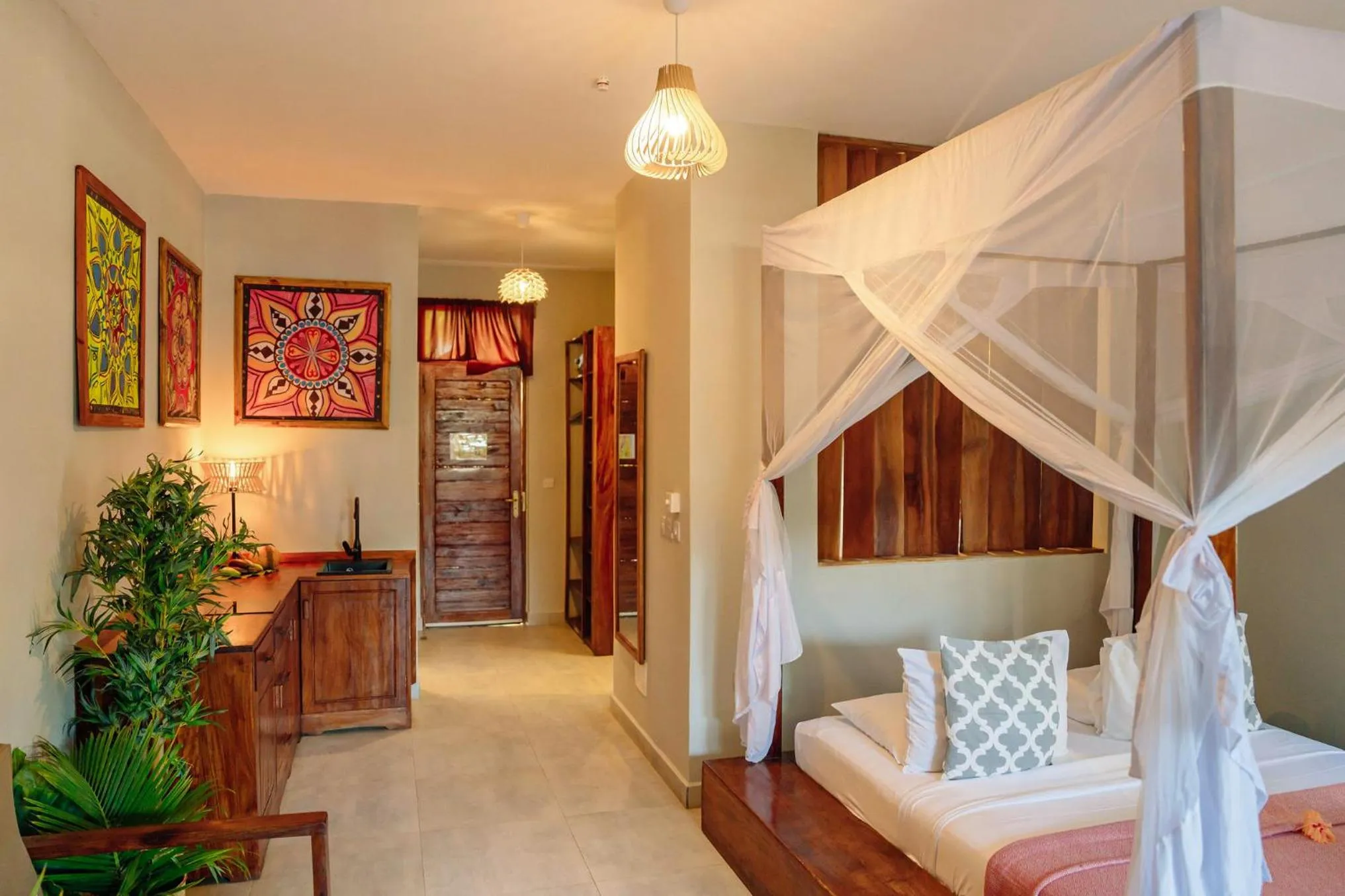 Bed in Zanzibella Hotel & SPA