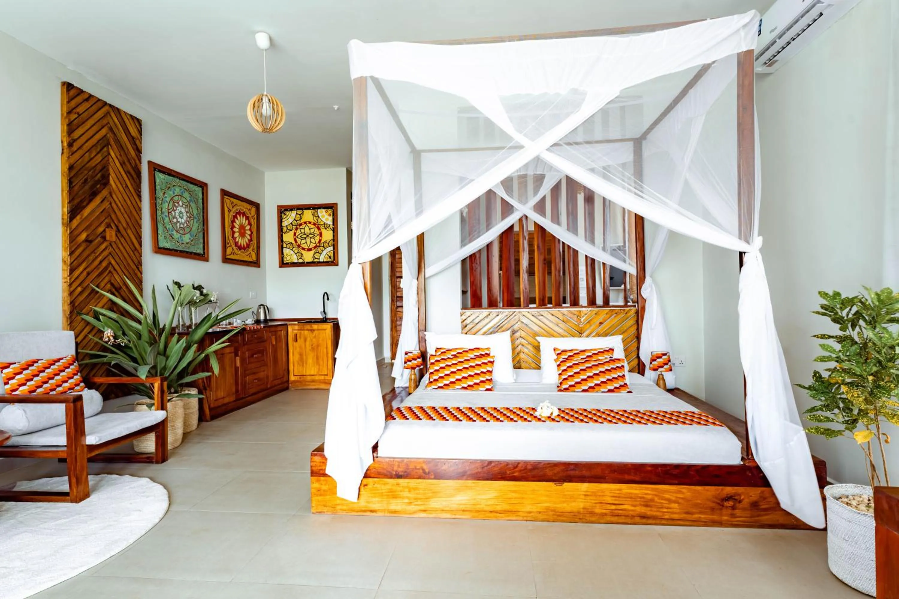 Bed in Zanzibella Hotel & SPA
