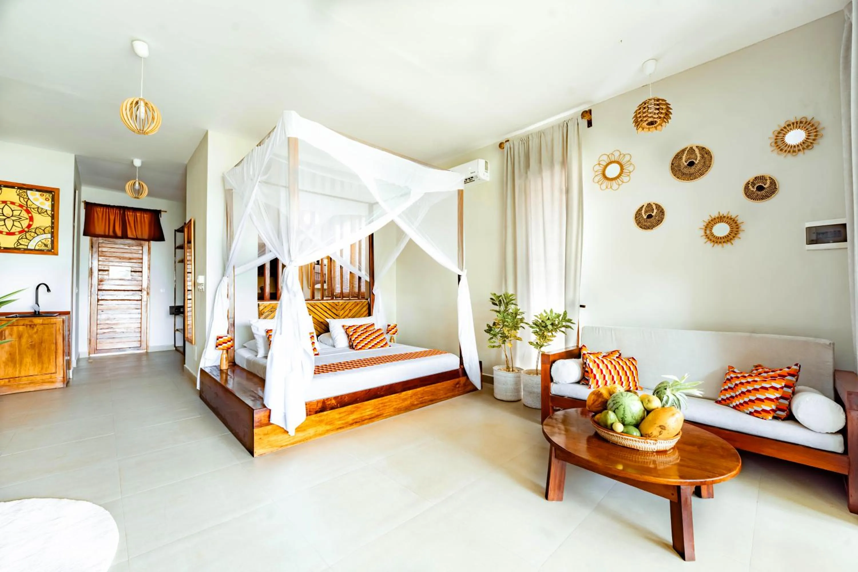 Bed in Zanzibella Hotel & SPA