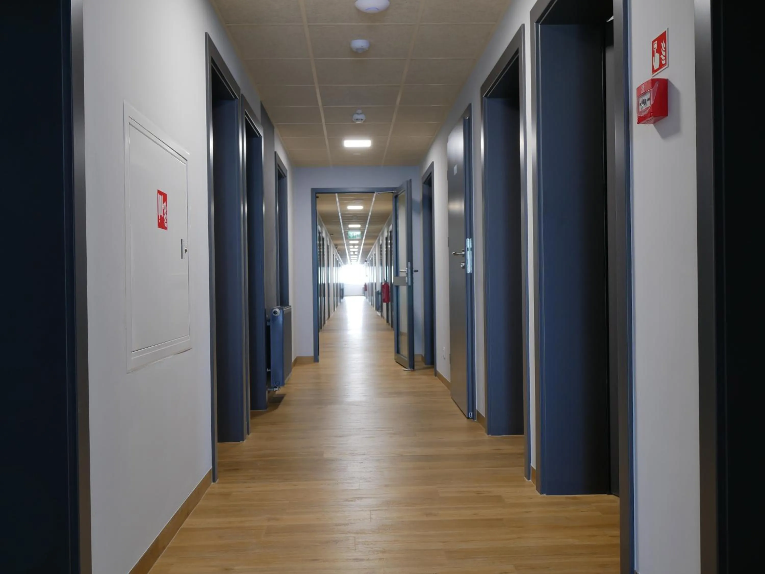 Property building in blue hotel