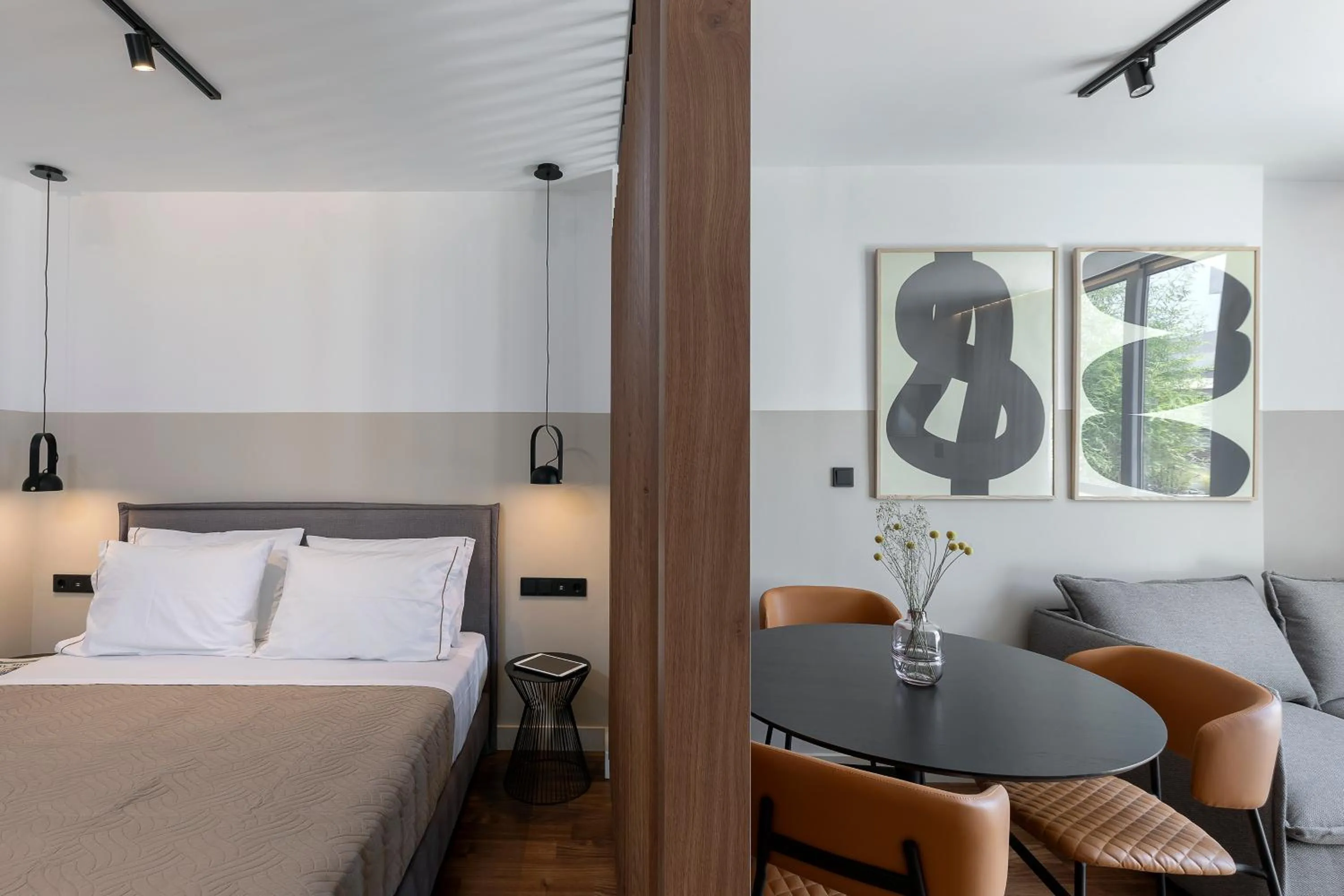 Photo of the whole room, Bed in The Athenians Art Apartments