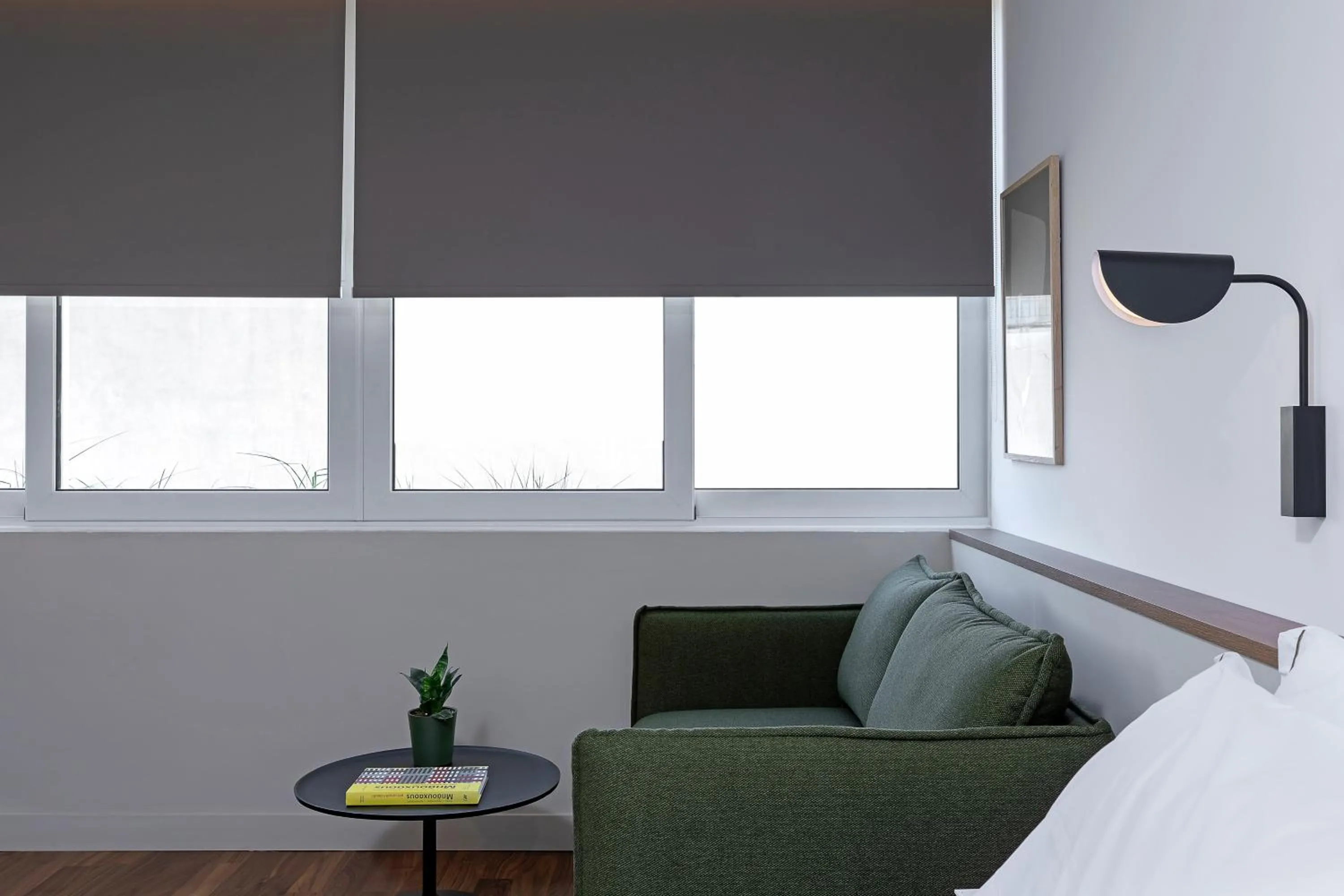 Living room, Bed in The Athenians Art Apartments