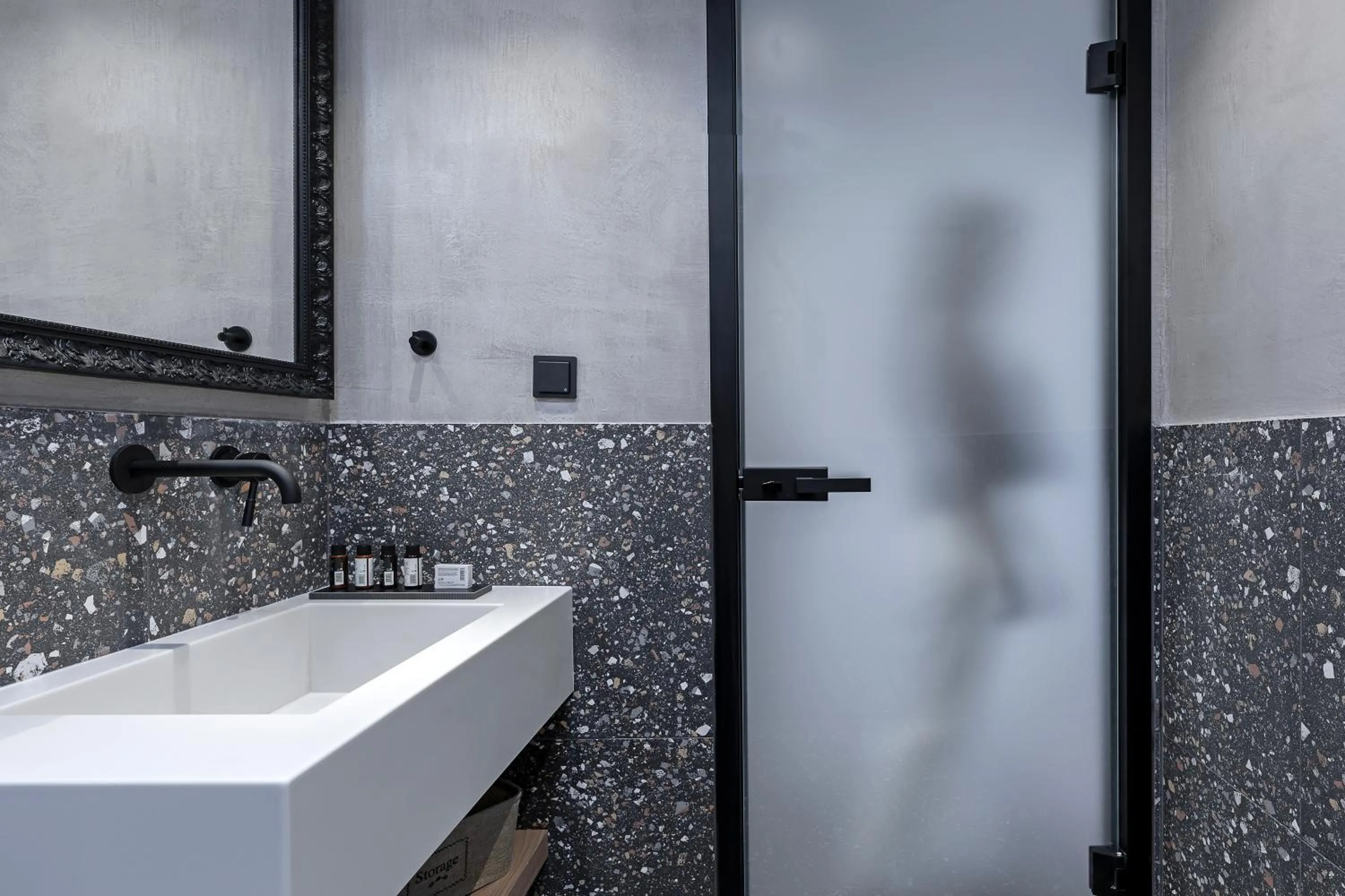 Bathroom in The Athenians Art Apartments