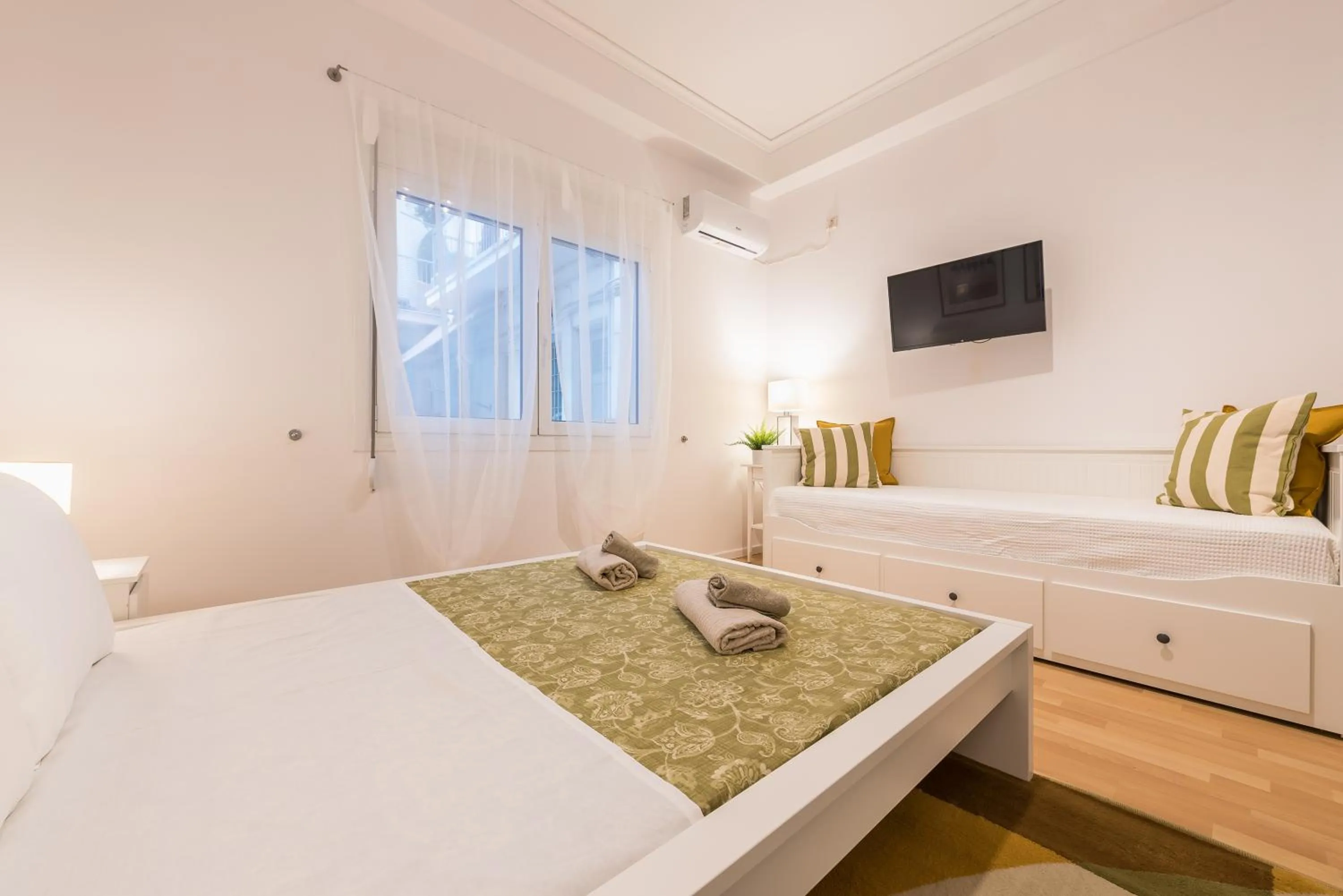 Bedroom, Bed in Apartment at Megaro Mousikis st semi basement 1bed 2 pers by MPS