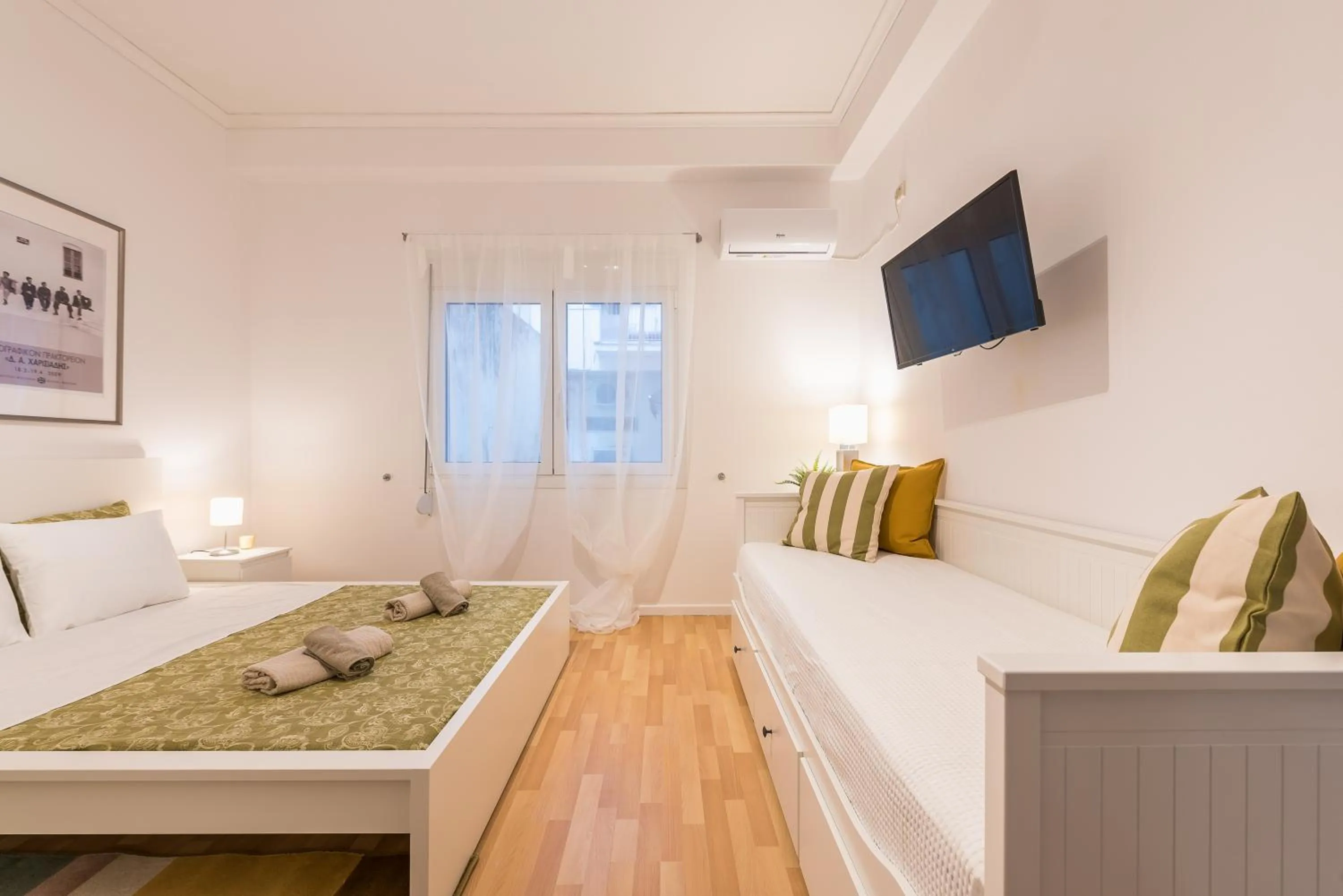 Bedroom, Bed in Apartment at Megaro Mousikis st semi basement 1bed 2 pers by MPS