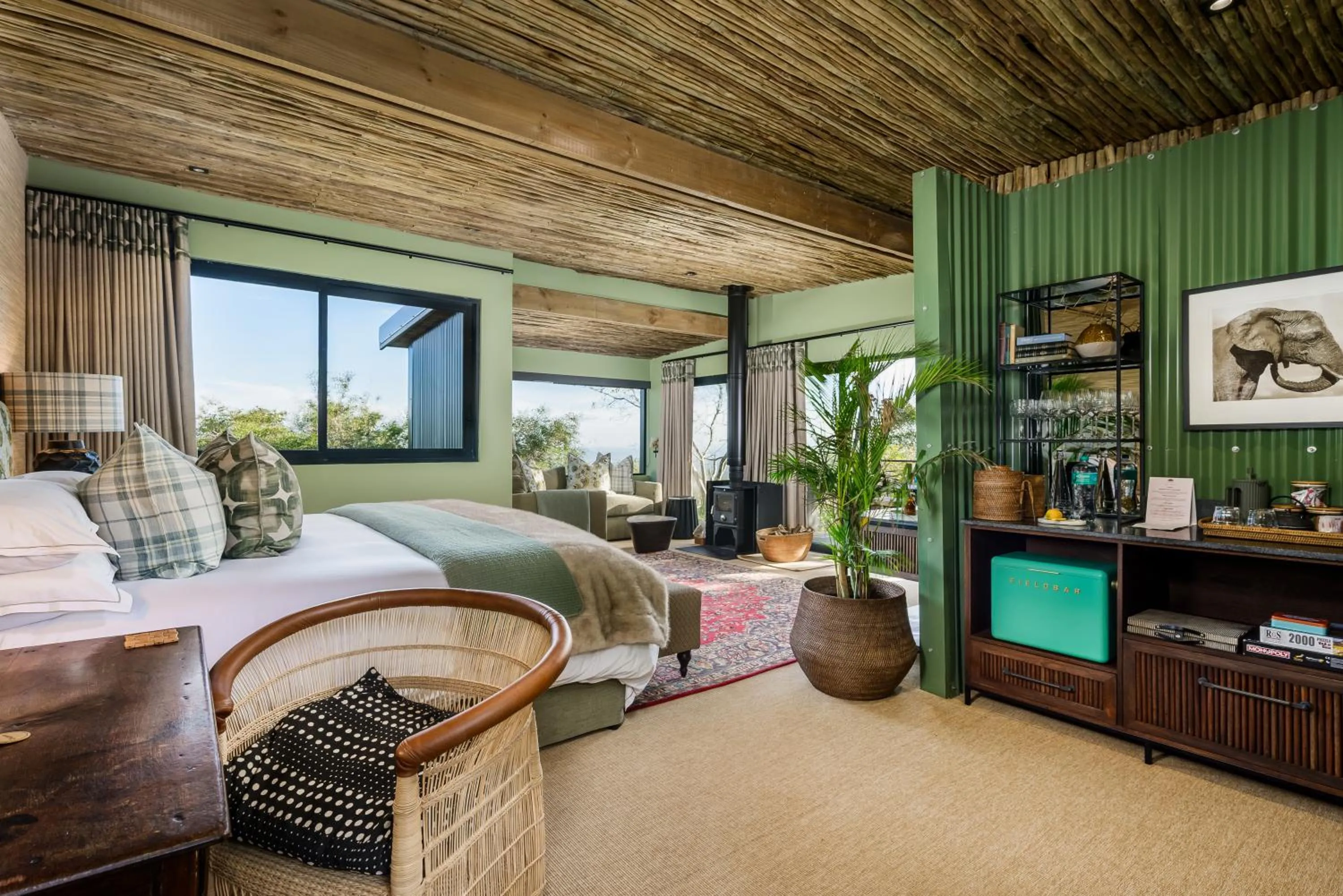 Bedroom, Bed in Camp Figtree by The Oyster Collection