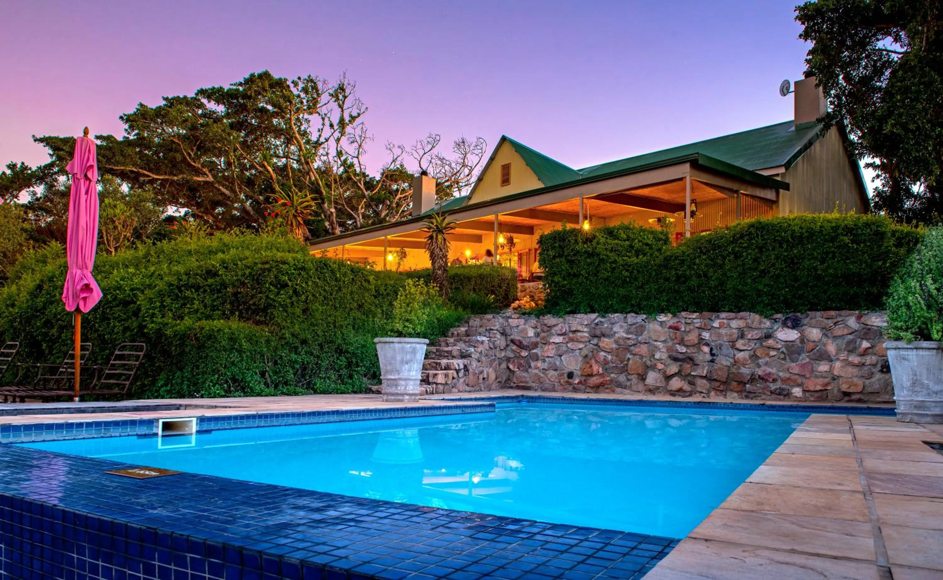 Pool view in Camp Figtree by The Oyster Collection