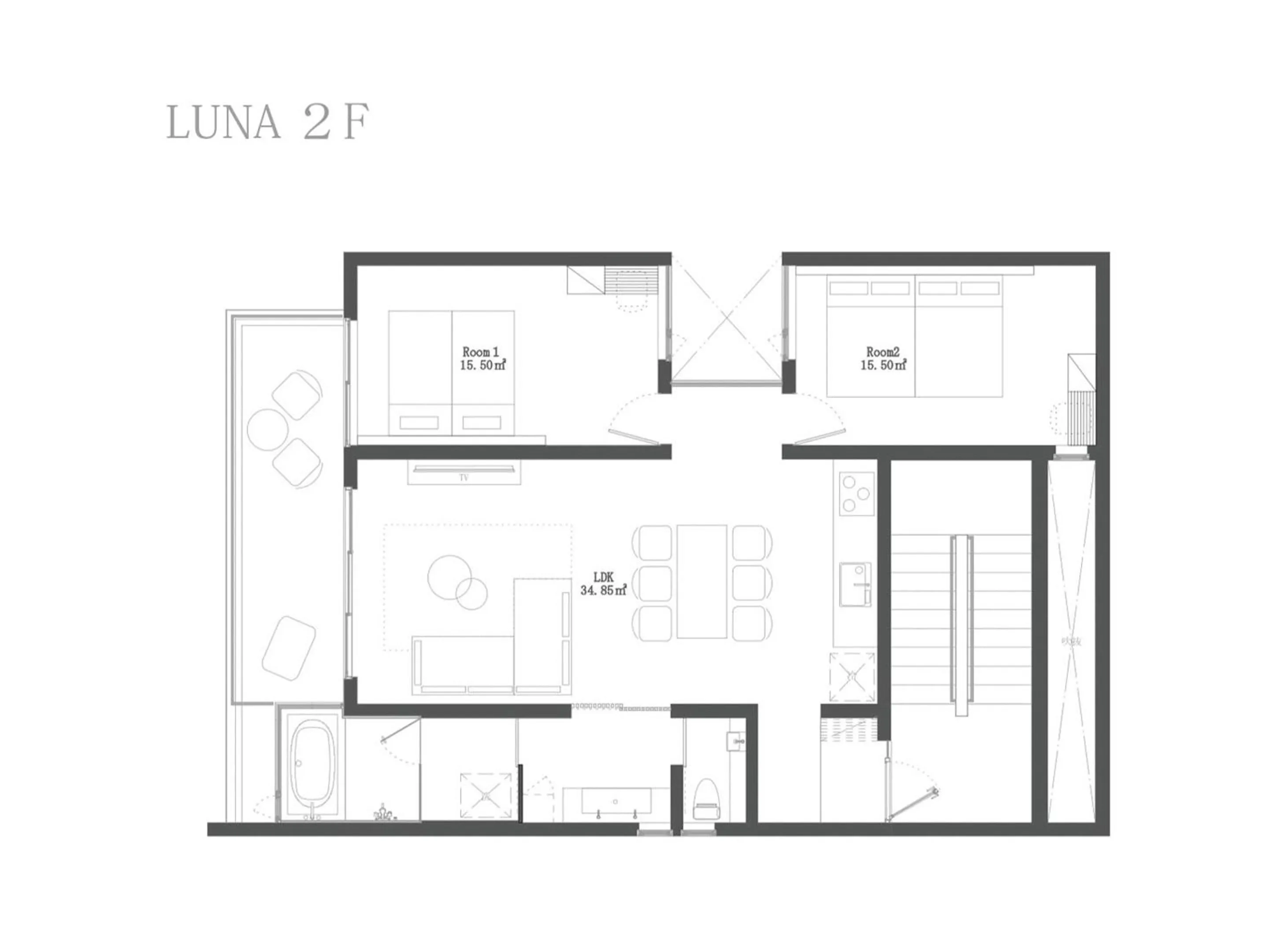 Floor plan in Blue Rela Luxe Resort Okinawa