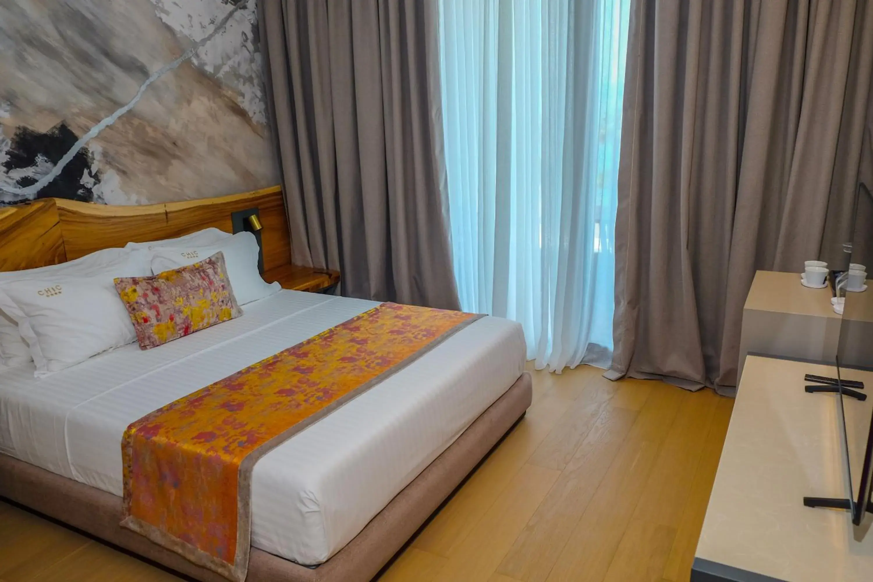 Deluxe Double Room with Balcony and Sea View in Chic Boutique Hotel Vlore Deluxe Double Room with Balcony and Sea View in Chic Boutique Hotel Vlore