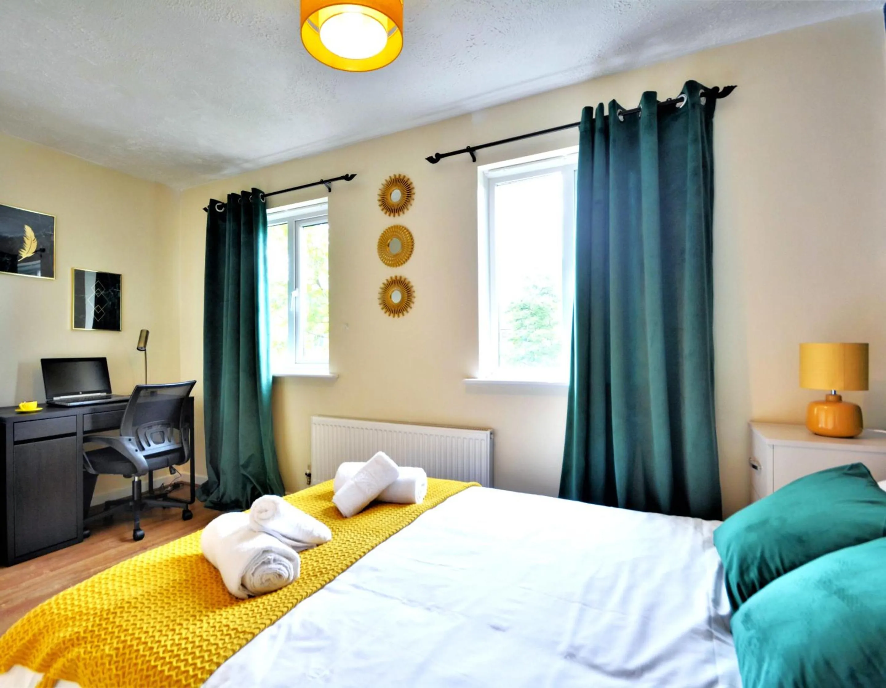 Bedroom, Bed in Manchester Townhouse by BEVOLVE - 4 bedrooms - Free Parking