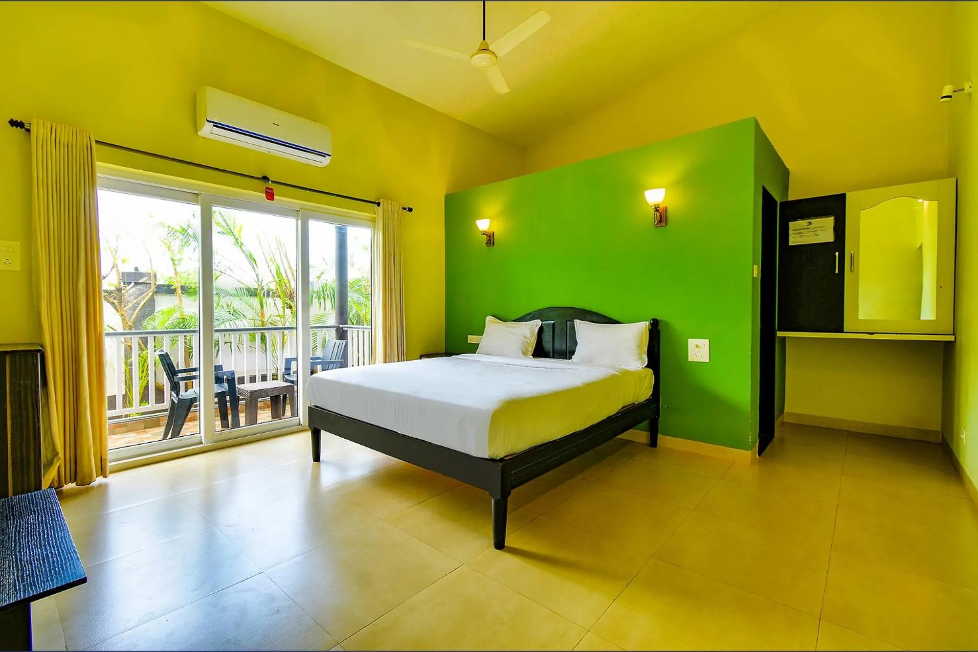 Bed in FabEscape Vagator Retreat Resort With Swimming Pool - Nr Vagator Beach