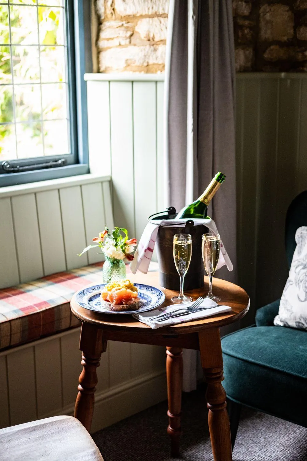 Bedroom in The Bell at Sapperton