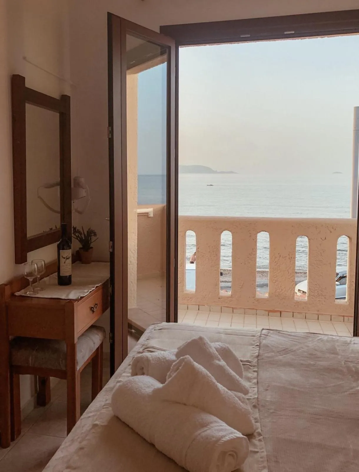 Sea view, Bed in Anthoula Apartments