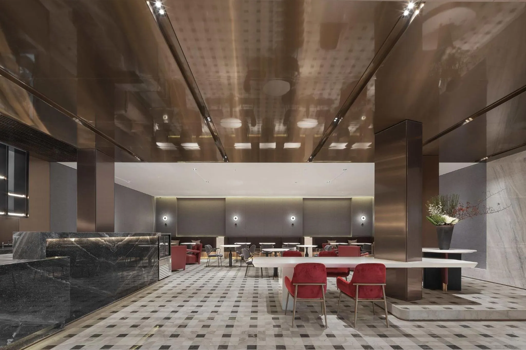 Property building in Holiday Inn Shanghai Huaxia by IHG - overlooking city scenery at Sky View Restaurant