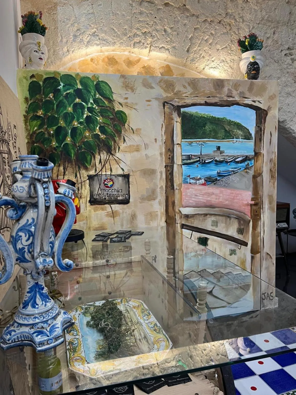 Seating area in macchia mediterranea