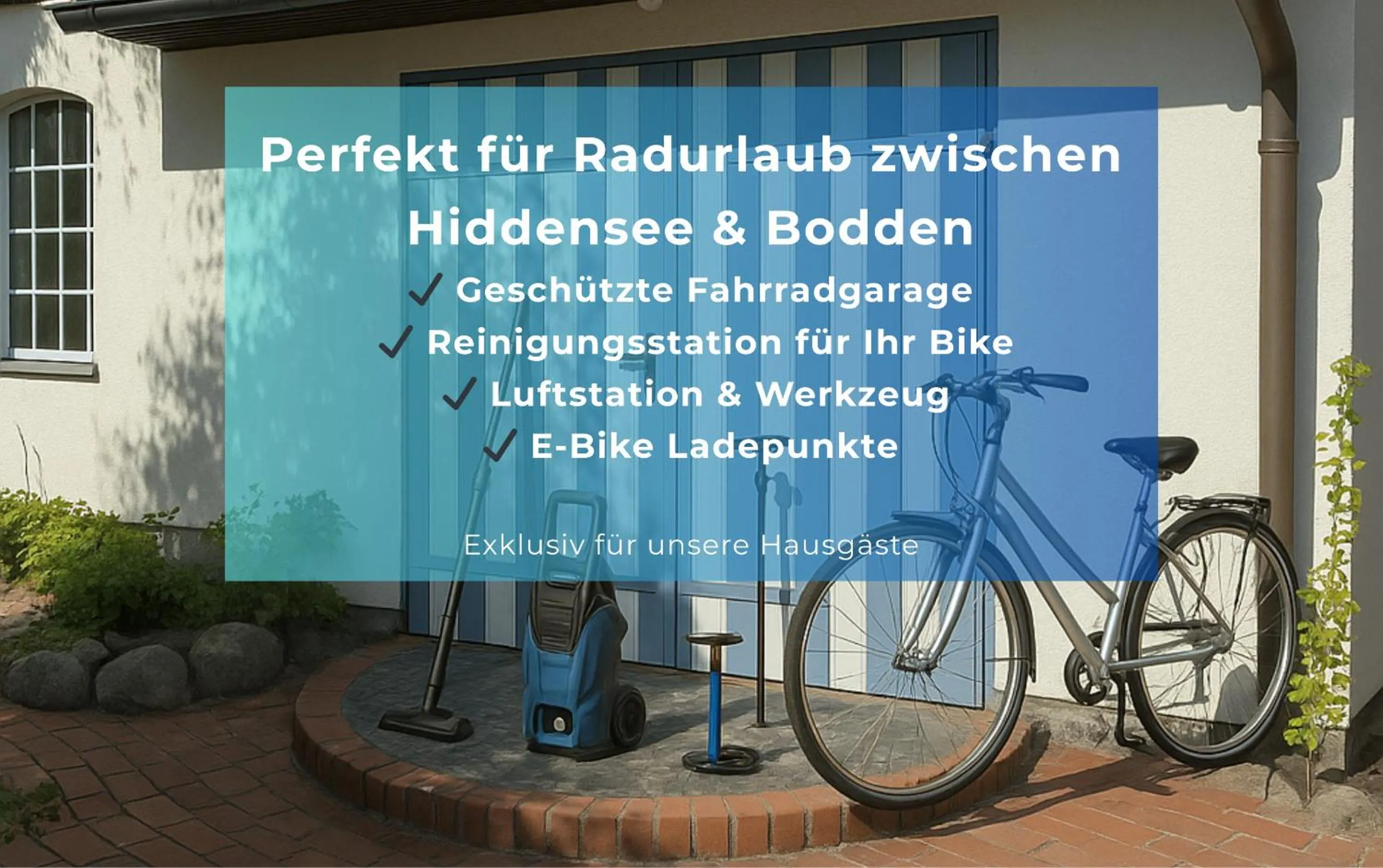 Cycling in Hotel Rügenschmiede vis a vis Hiddensee