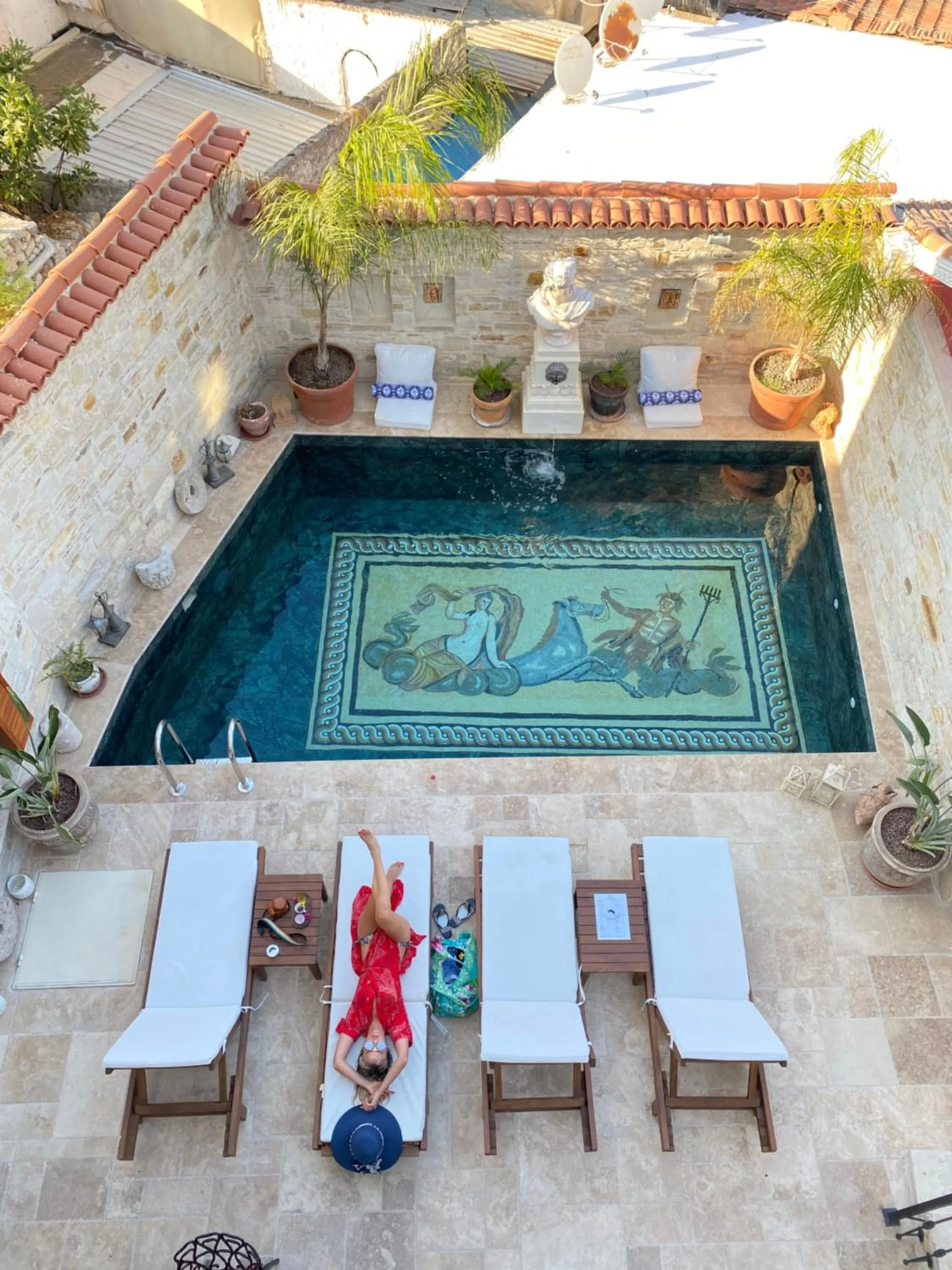 Pool view in Villa Ephesus Hotel
