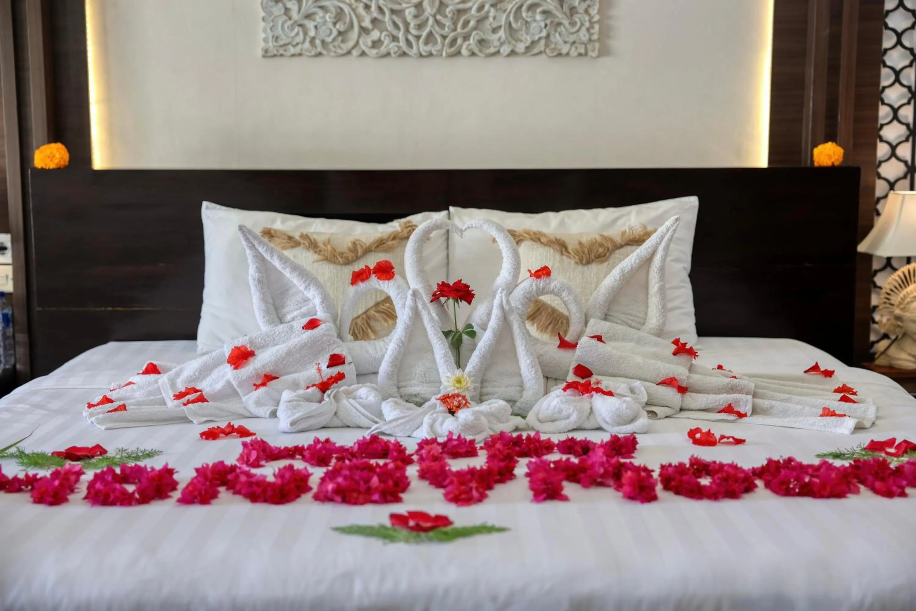 Bed in Kelingking Mesari Villa and Spa