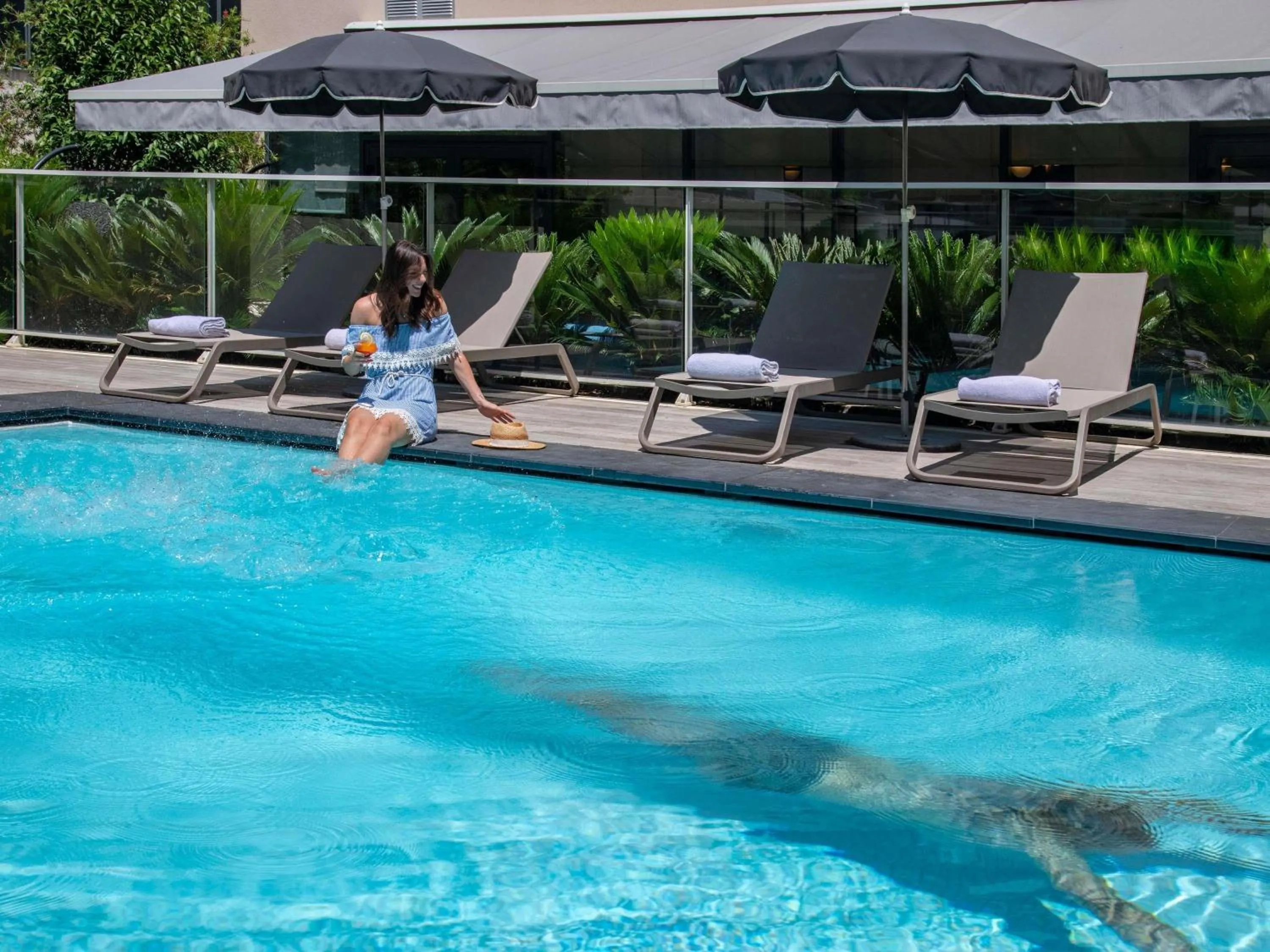 Pool view in Novotel Suites Nice Airport