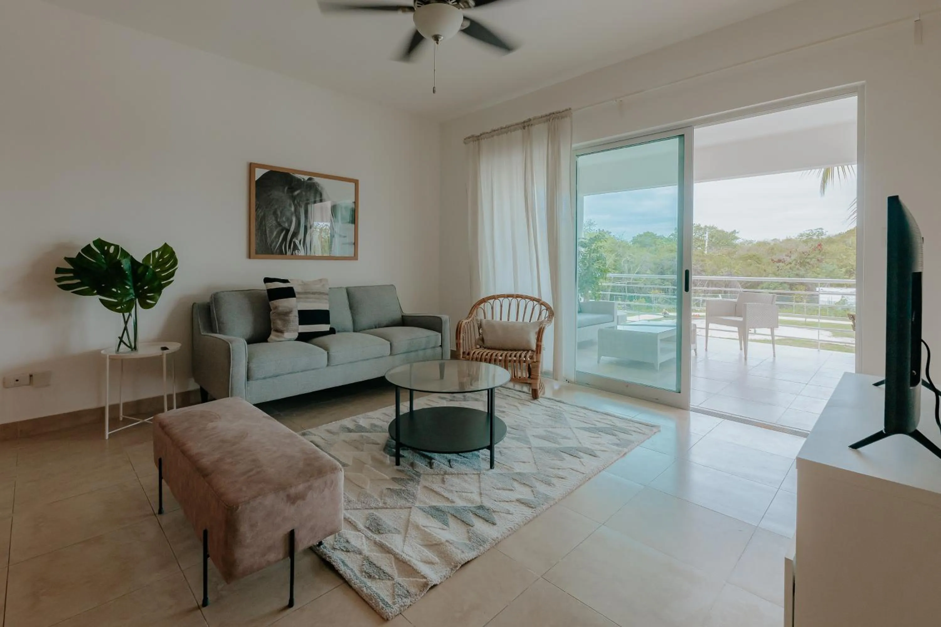 Living room in Lumina at Jardines Punta Cana Village