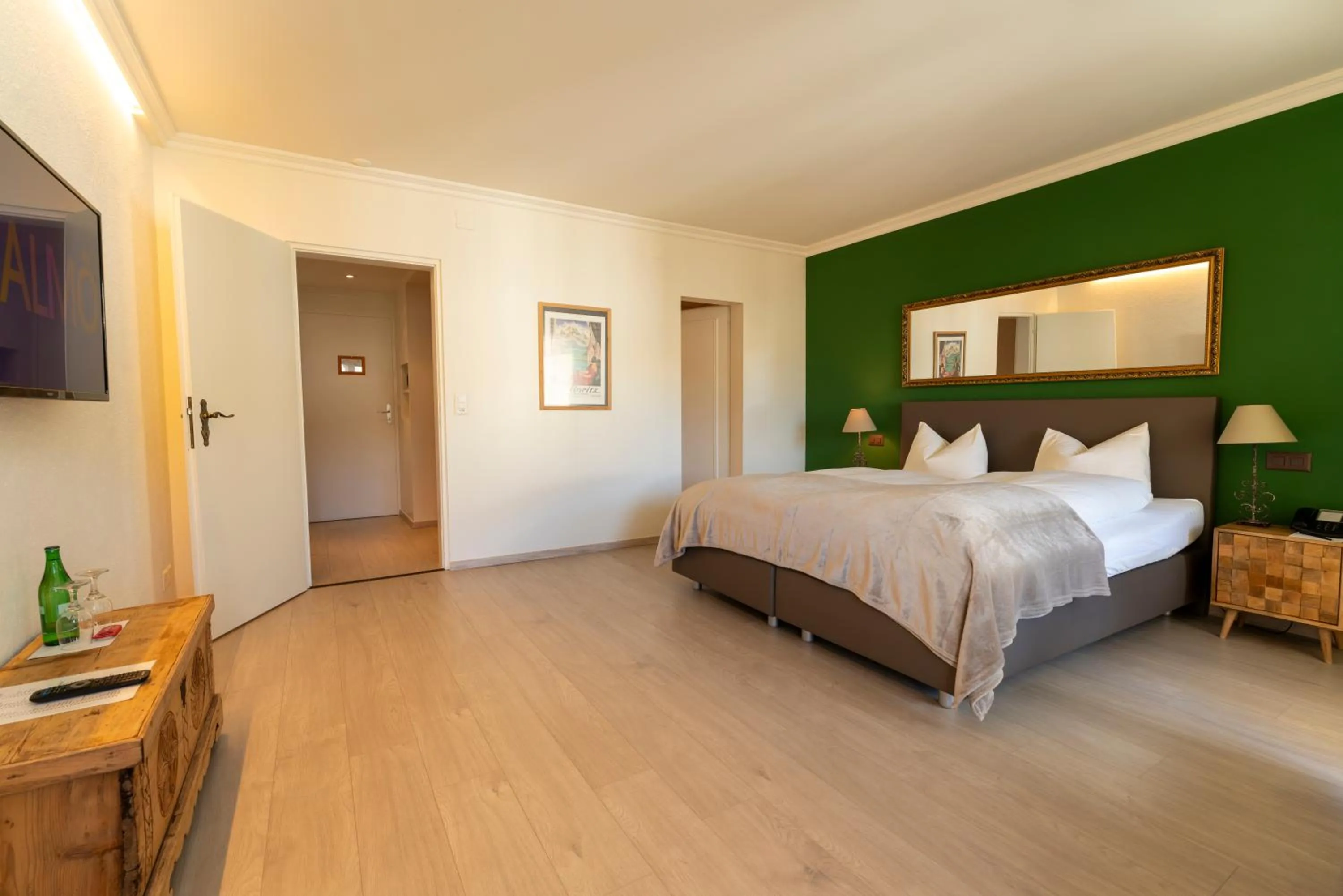 Bed in Hotel Europa Suites St Moritz