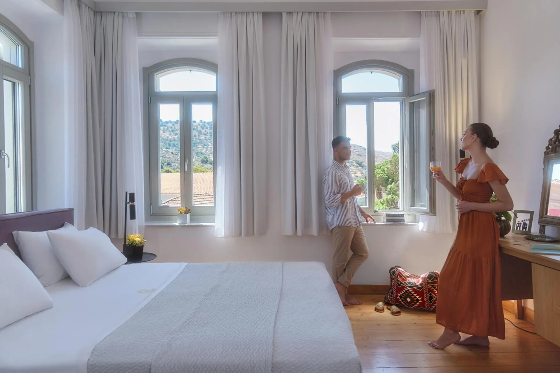 Bed in Eressian Hotel & Hammam Spa