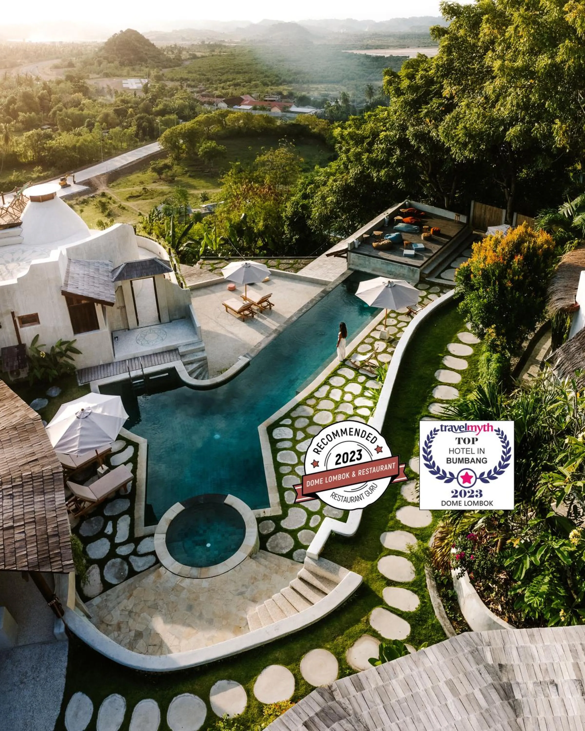 Pool view in Dome Lombok