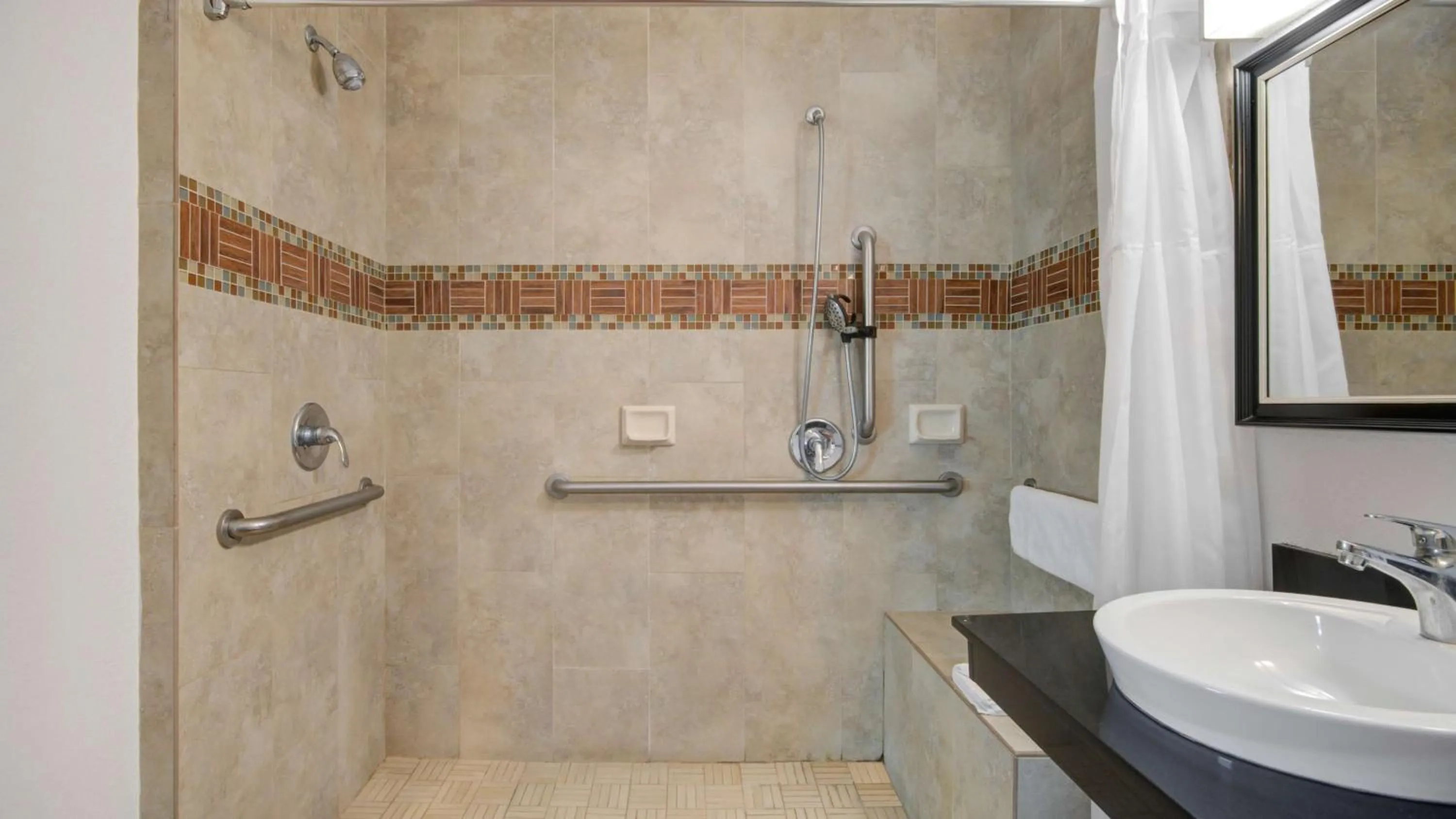 Bathroom in Studio 6 Ontario CA Convention Center Airport