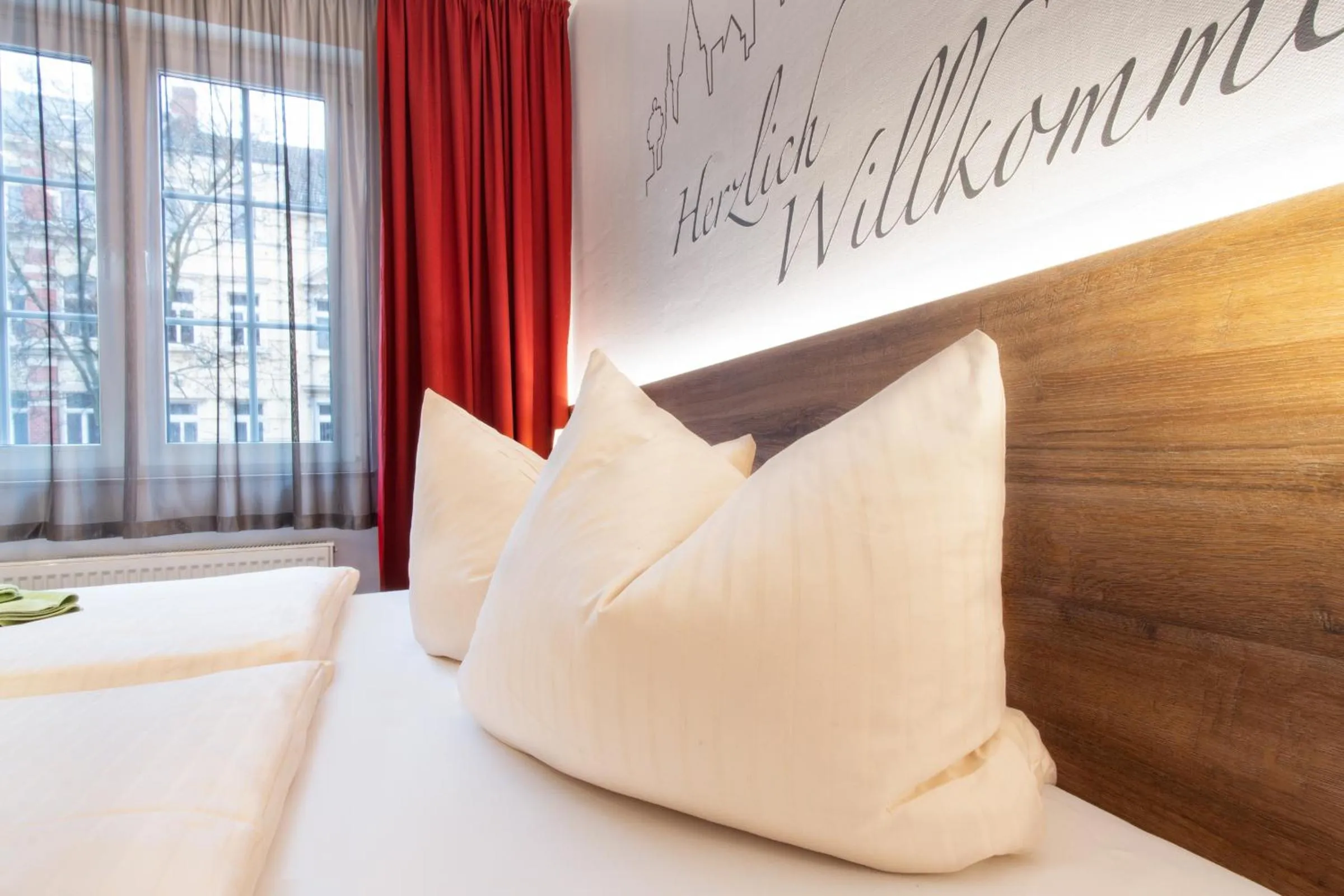 Bed in Hotel Wettiner Hof