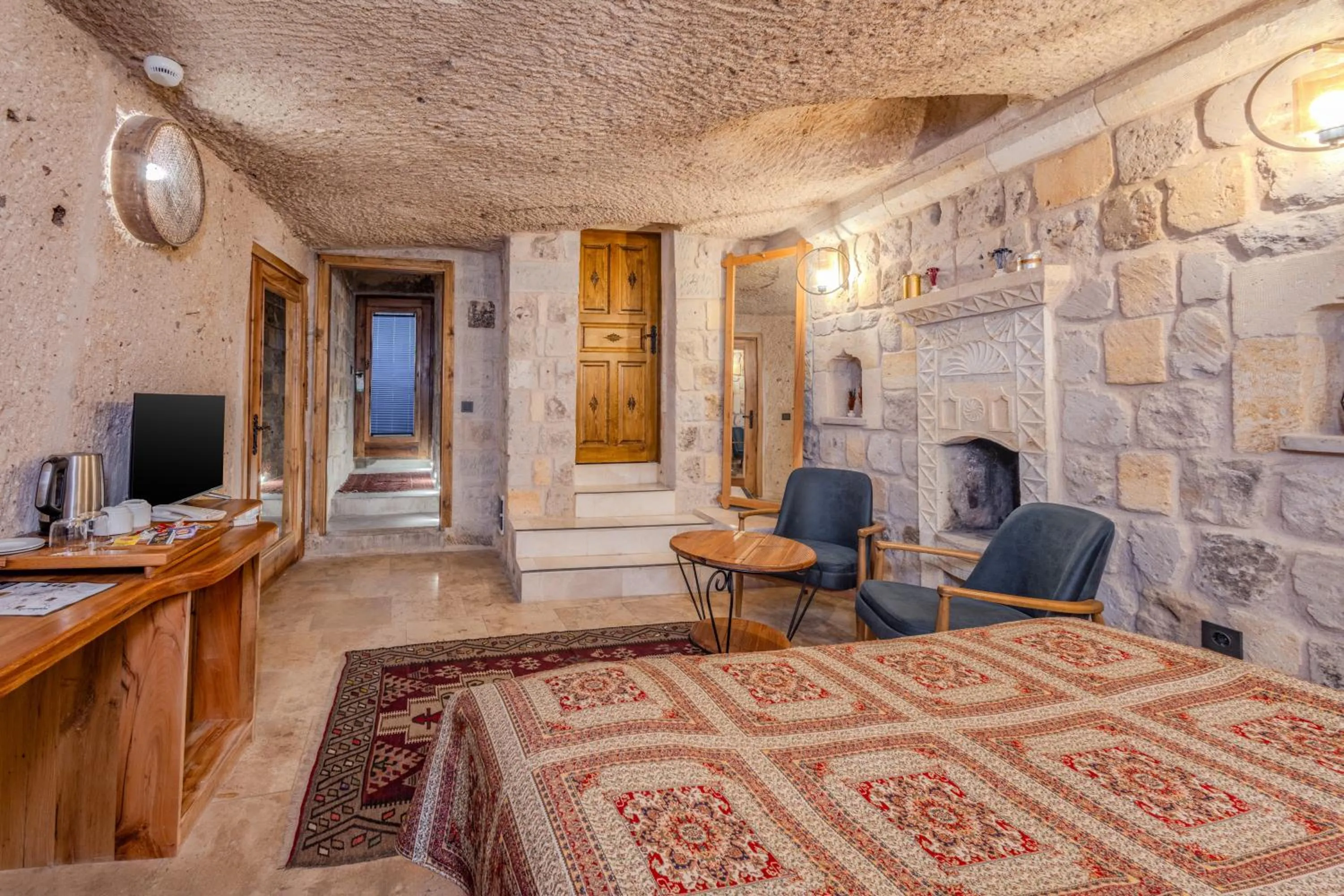 Bed in Vasıl Cave Hotel