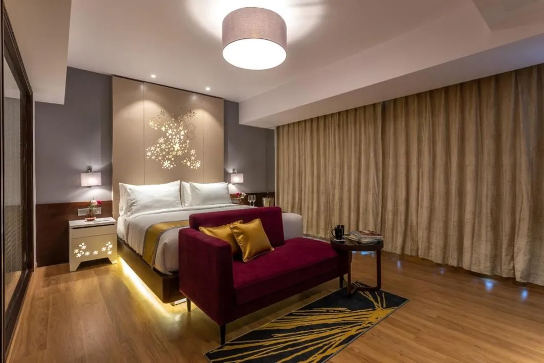 Bedroom, Bed in Svenska Design Hotel Kakinada