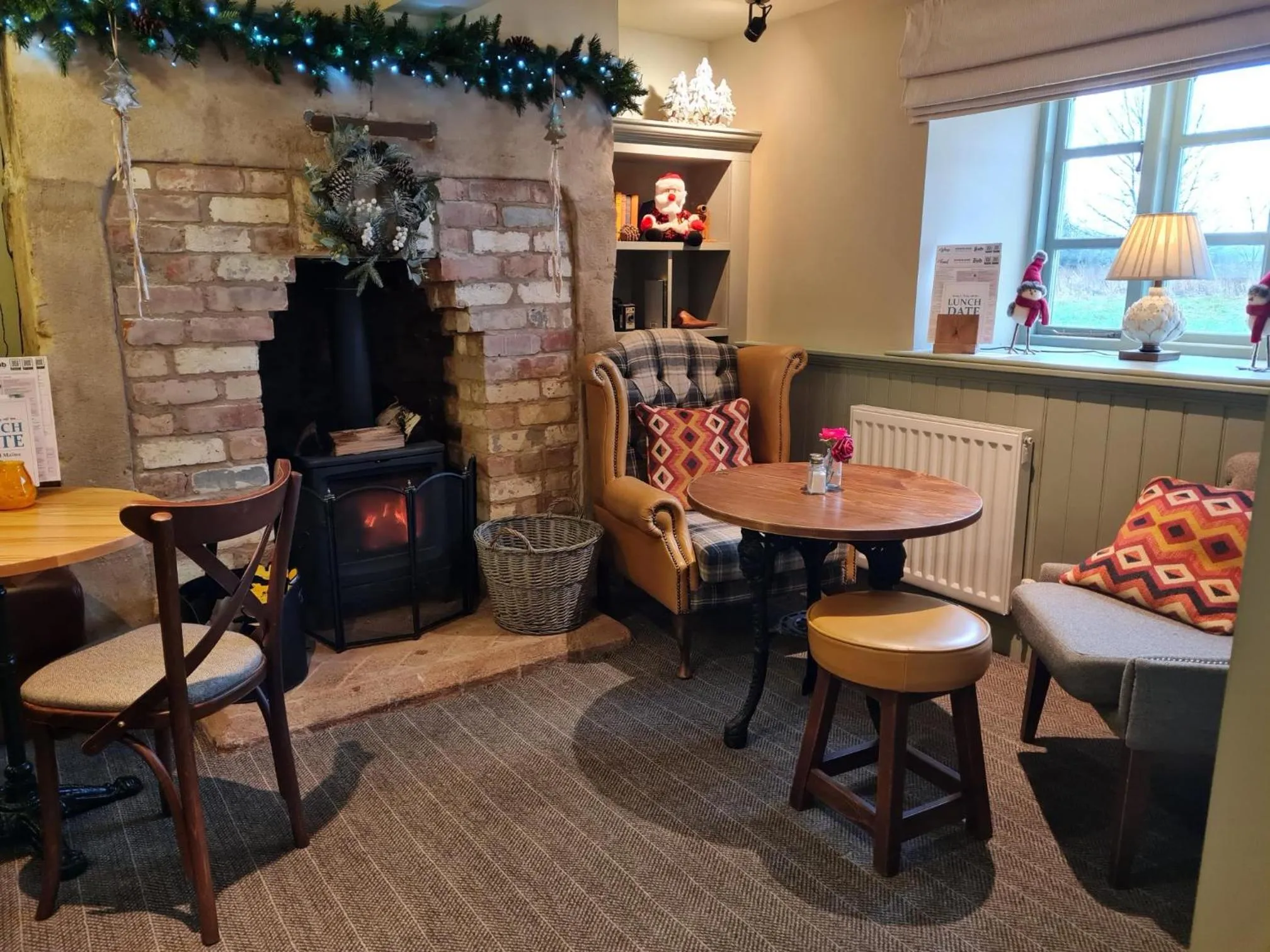 fireplace in The Stork Hotel