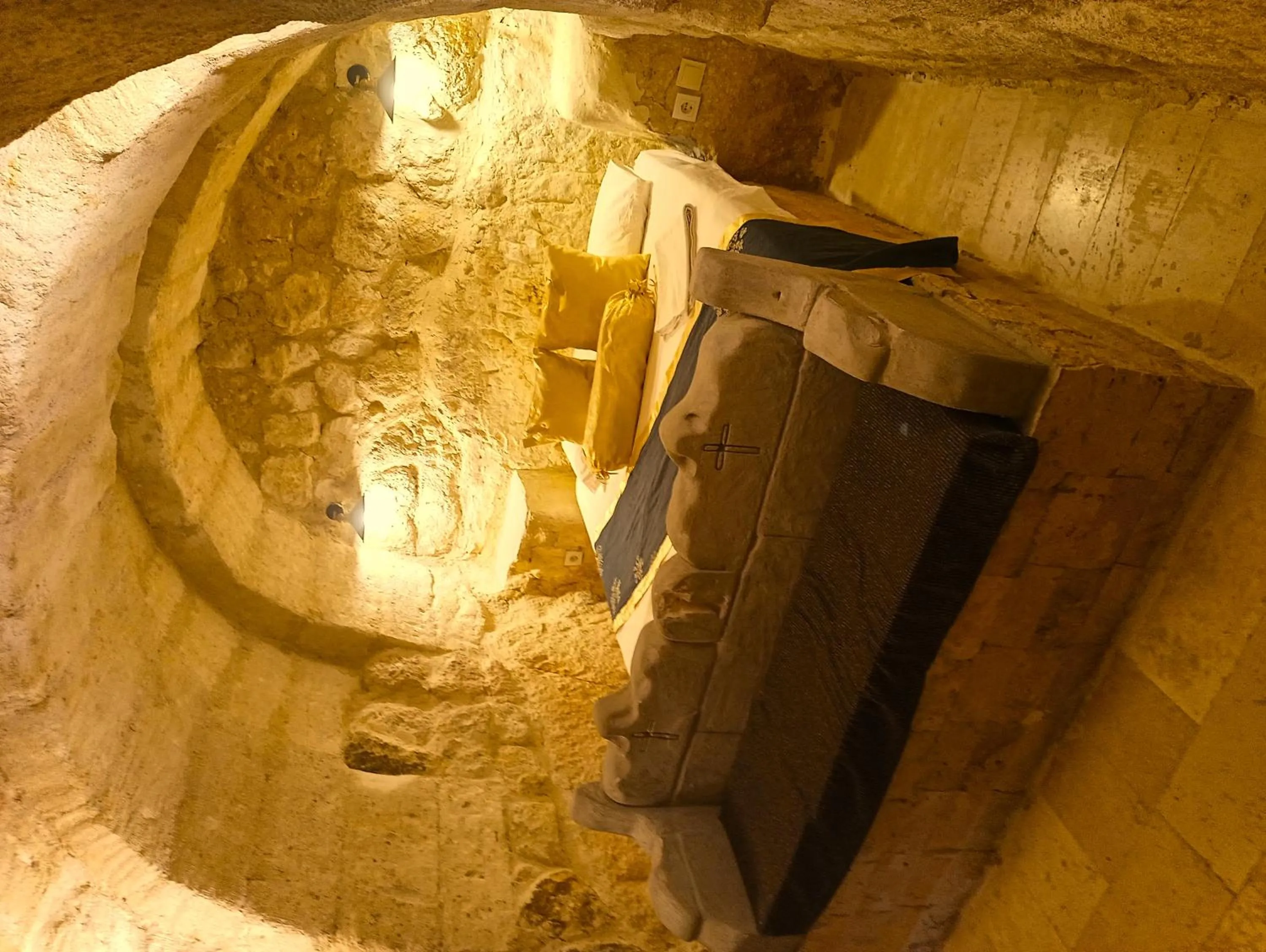 Bed in stone age cappadocia