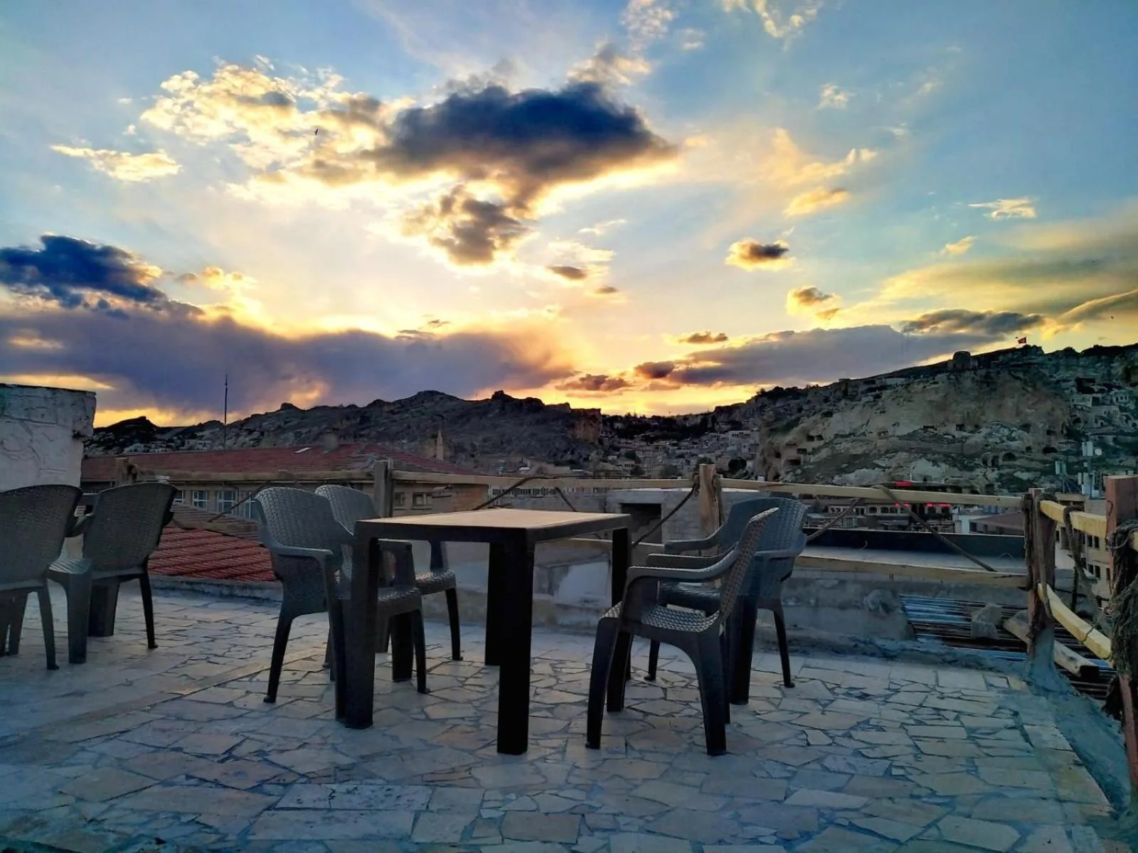Sunset in stone age cappadocia