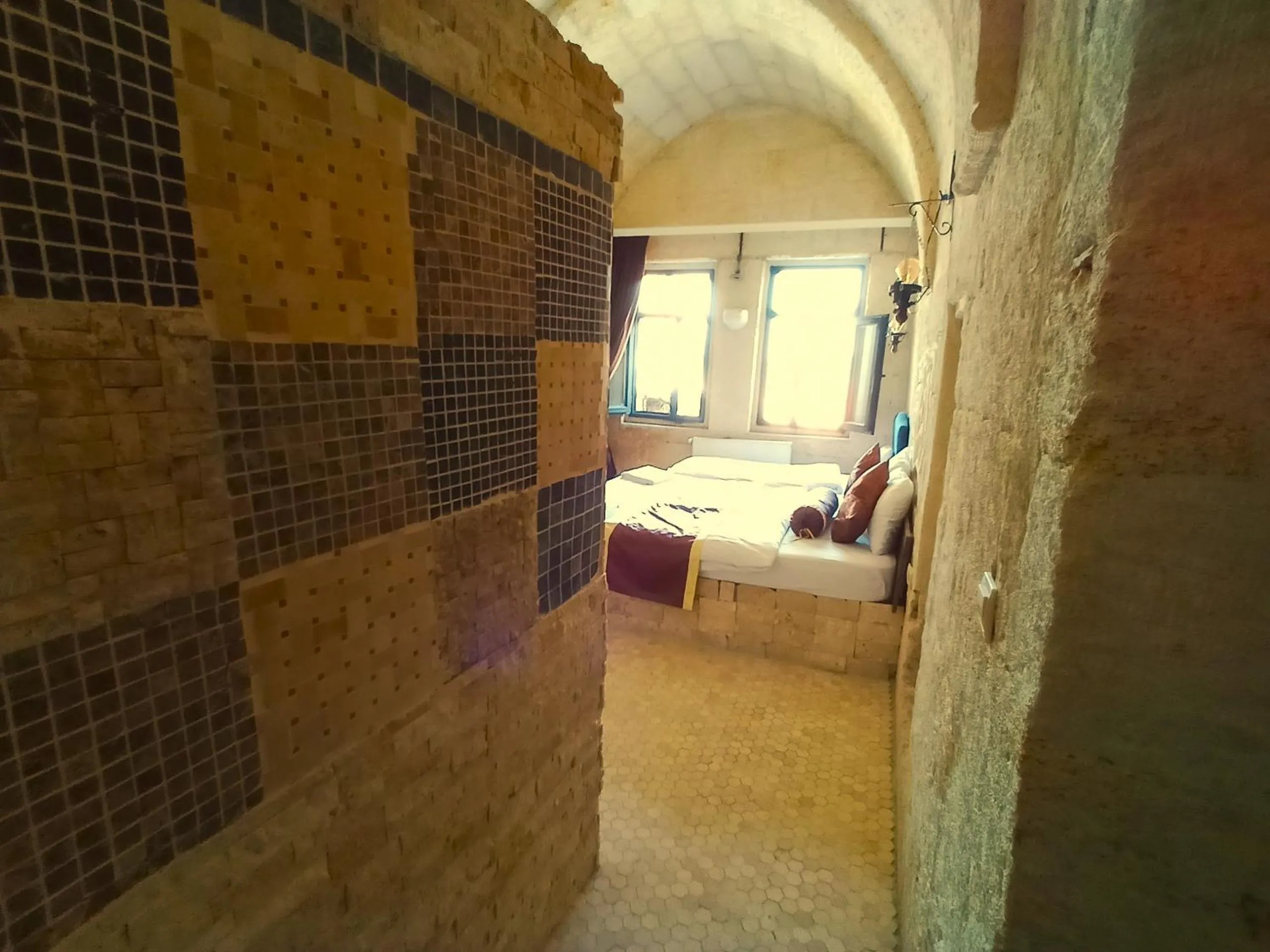 Bed in stone age cappadocia