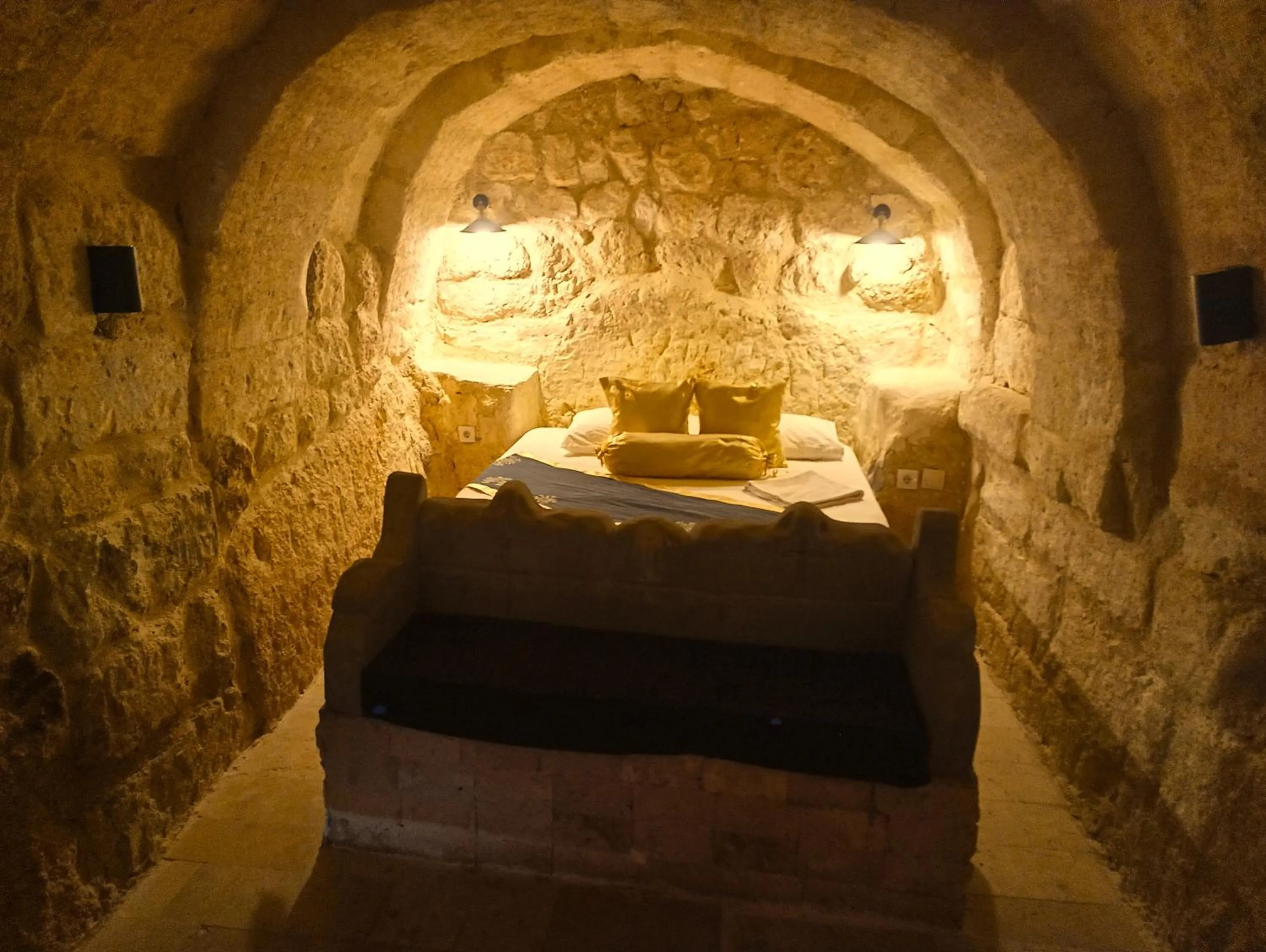 Bed in stone age cappadocia