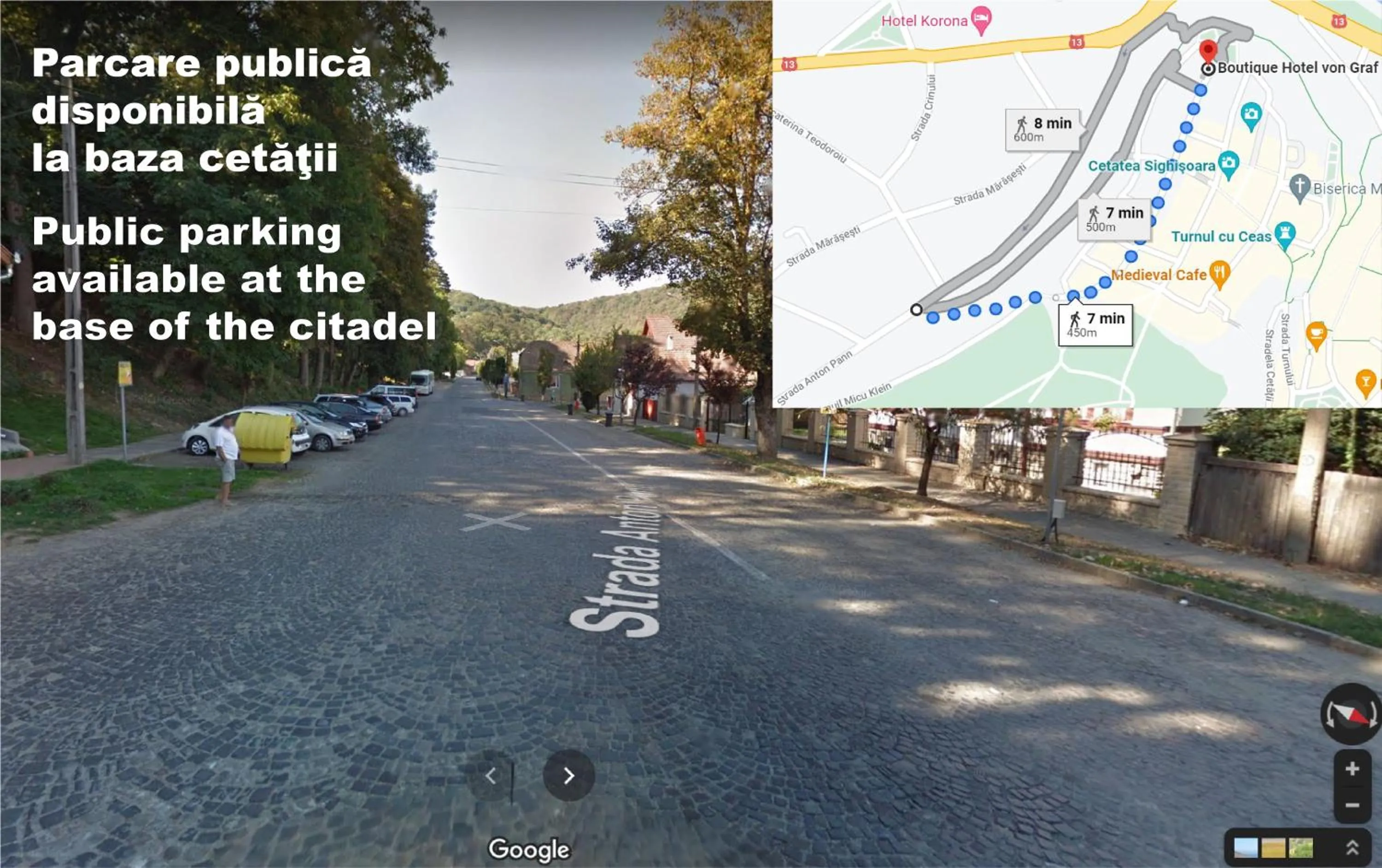 Parking in Boutique Hotel von Graf