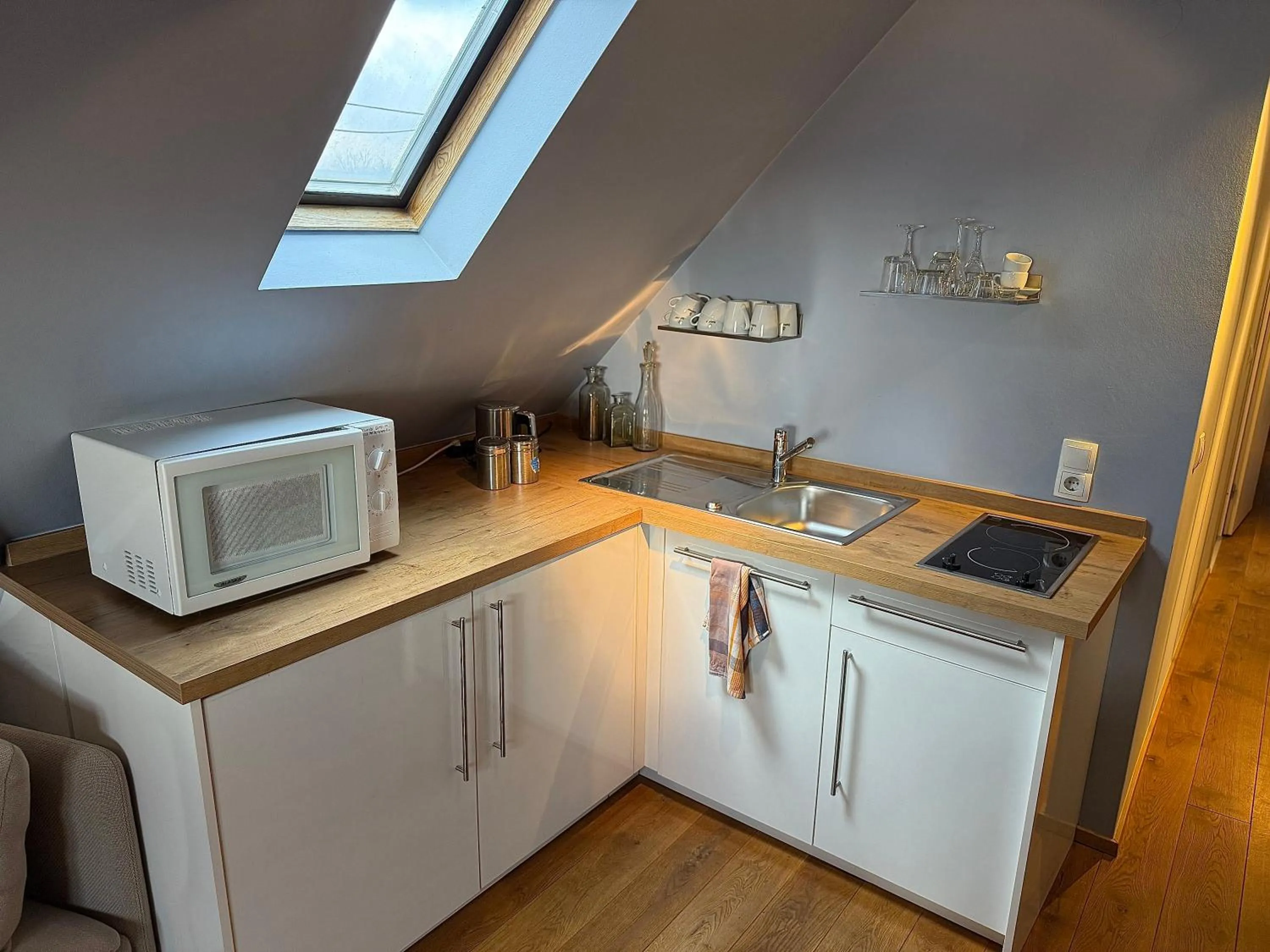 Kitchen or kitchenette in Hotel Villa Klemm - Wiesbaden City