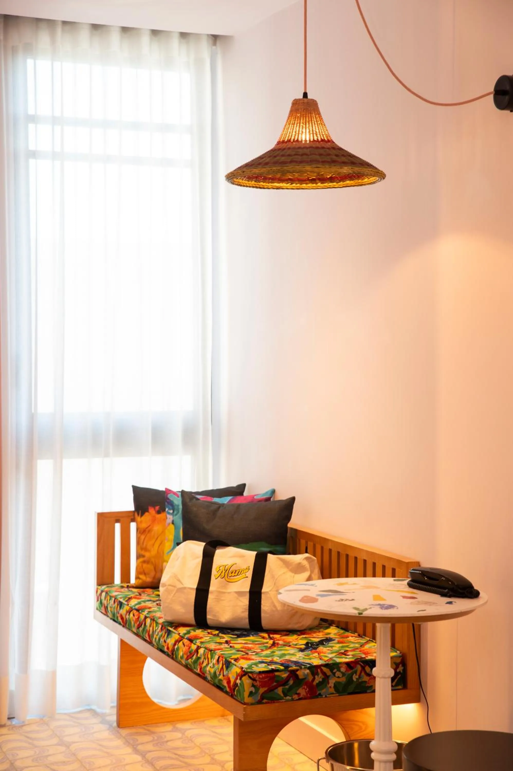 Seating area in Mama Shelter Lisboa