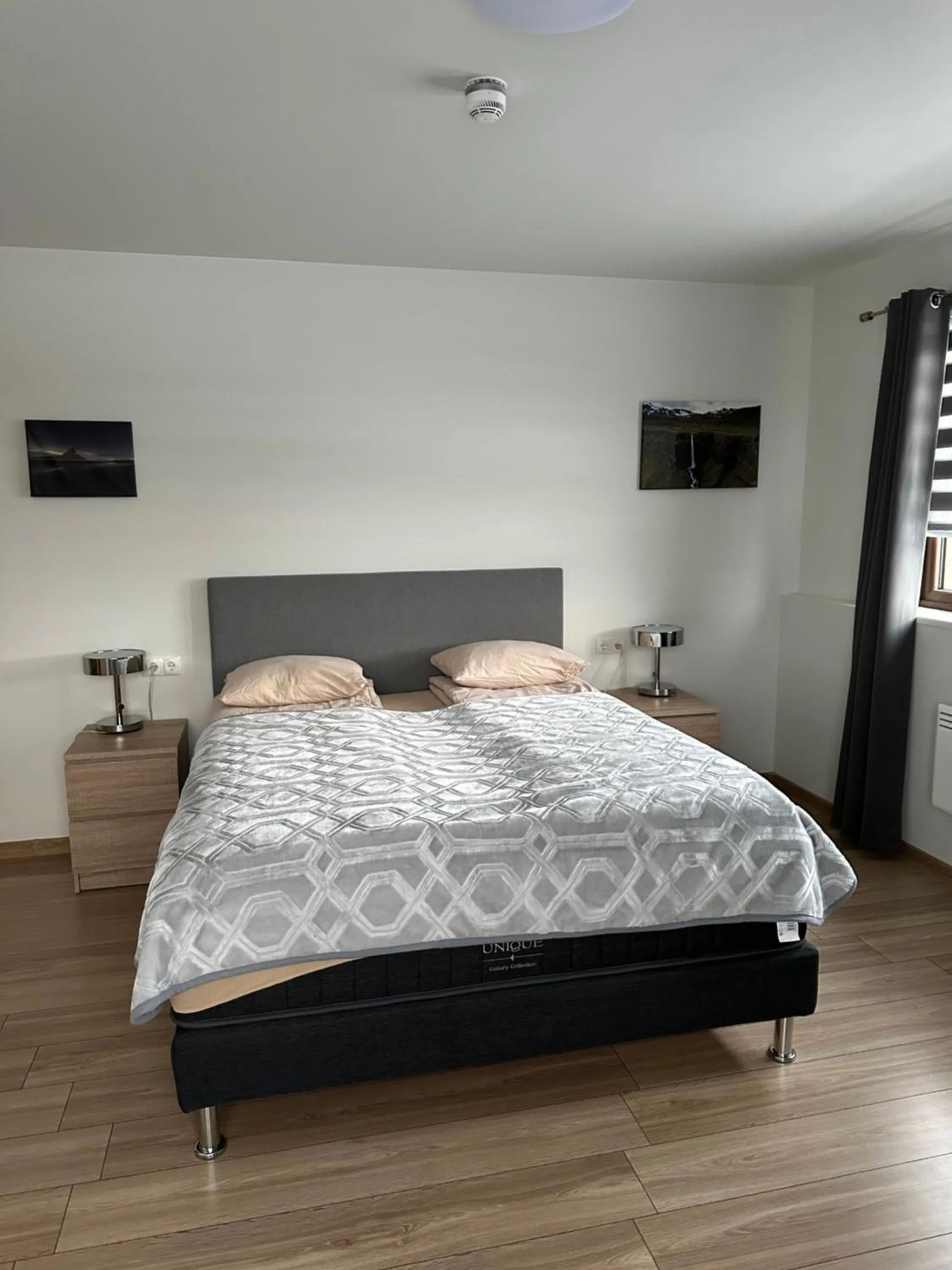 Bed in Helgrindur Guesthouse